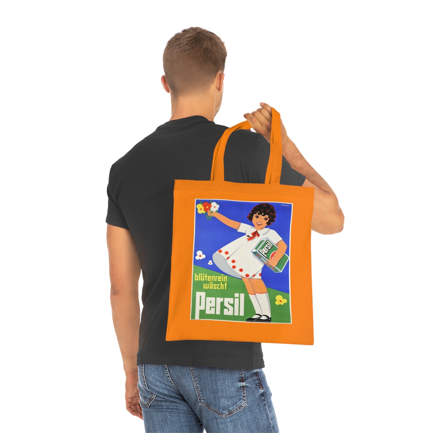 Persil Vintage Ad Tote Bag — Retro Flower Girl Laundry Graphic Cotton Tote