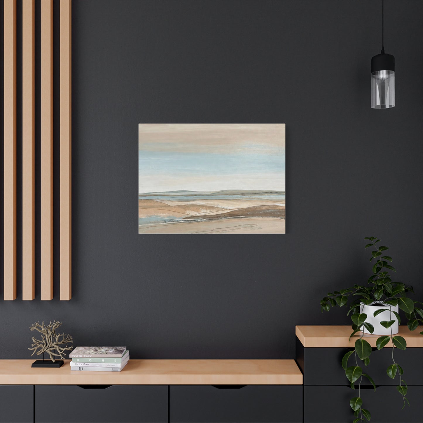 Coastal Pastel Landscape Canvas — Matte Stretched Wall Art