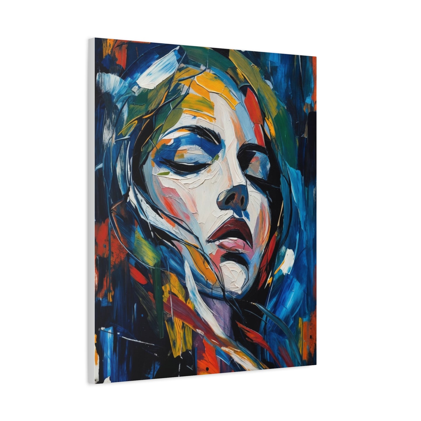 Abstract Colorful Woman Portrait Canvas