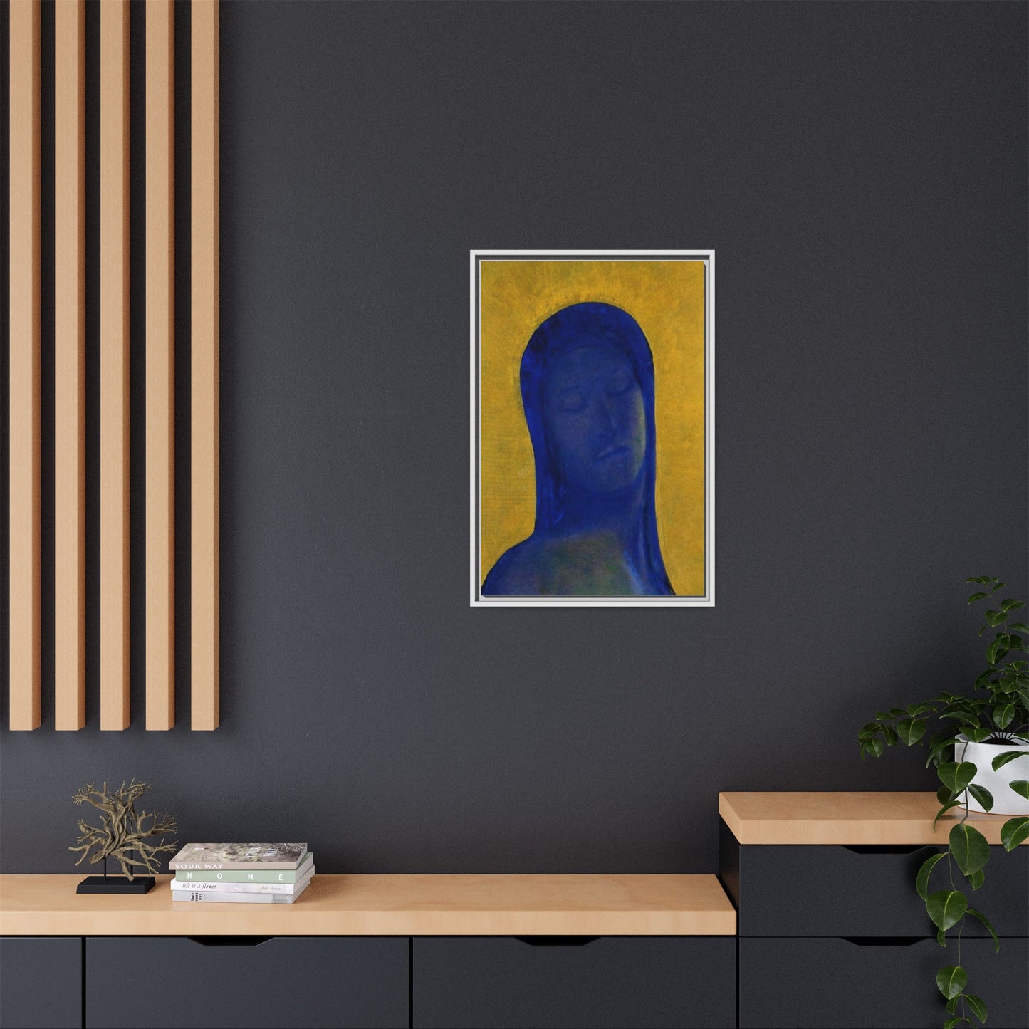 Closed Eyes by Odilon Redon Framed Matte Canvas Wall Art Print