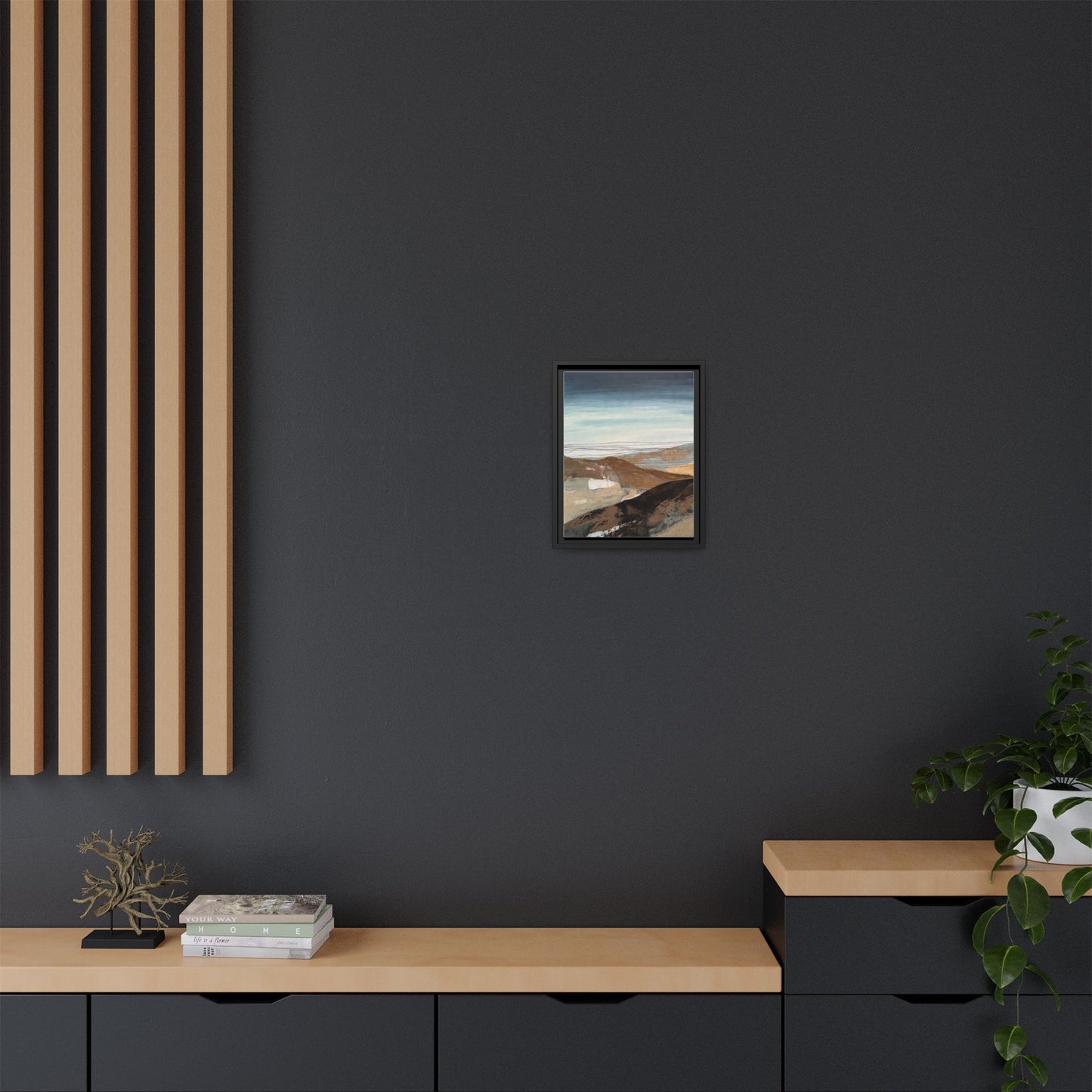 Framed Matte Canvas Art — Serene Abstract Landscape