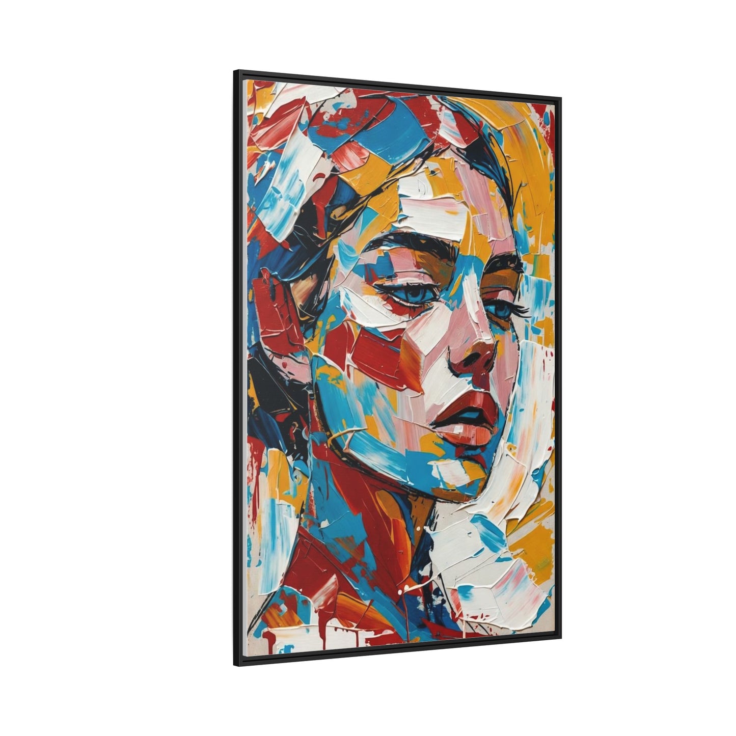 Colorful Abstract Portrait Framed Canvas Print
