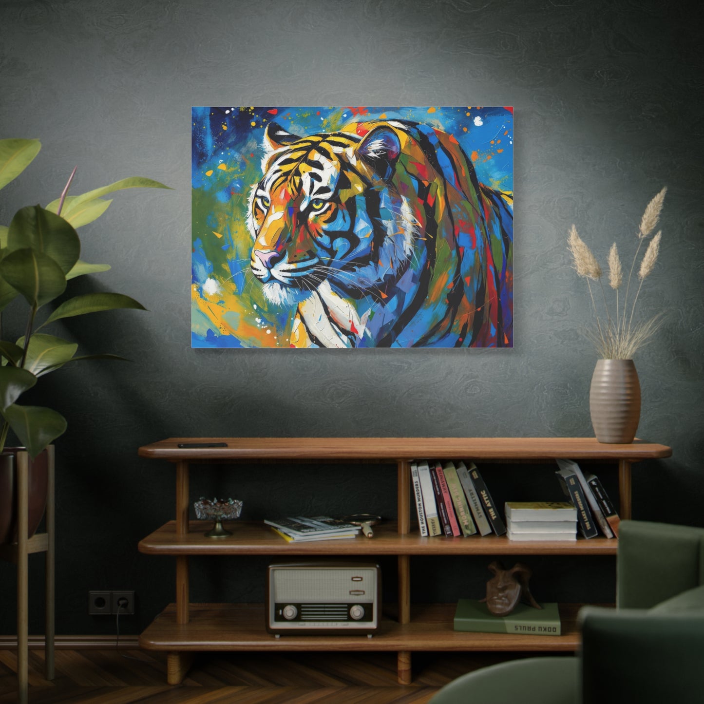 Colorful Tiger Matte Canvas Wall Art — Vibrant Stretched 1.25"