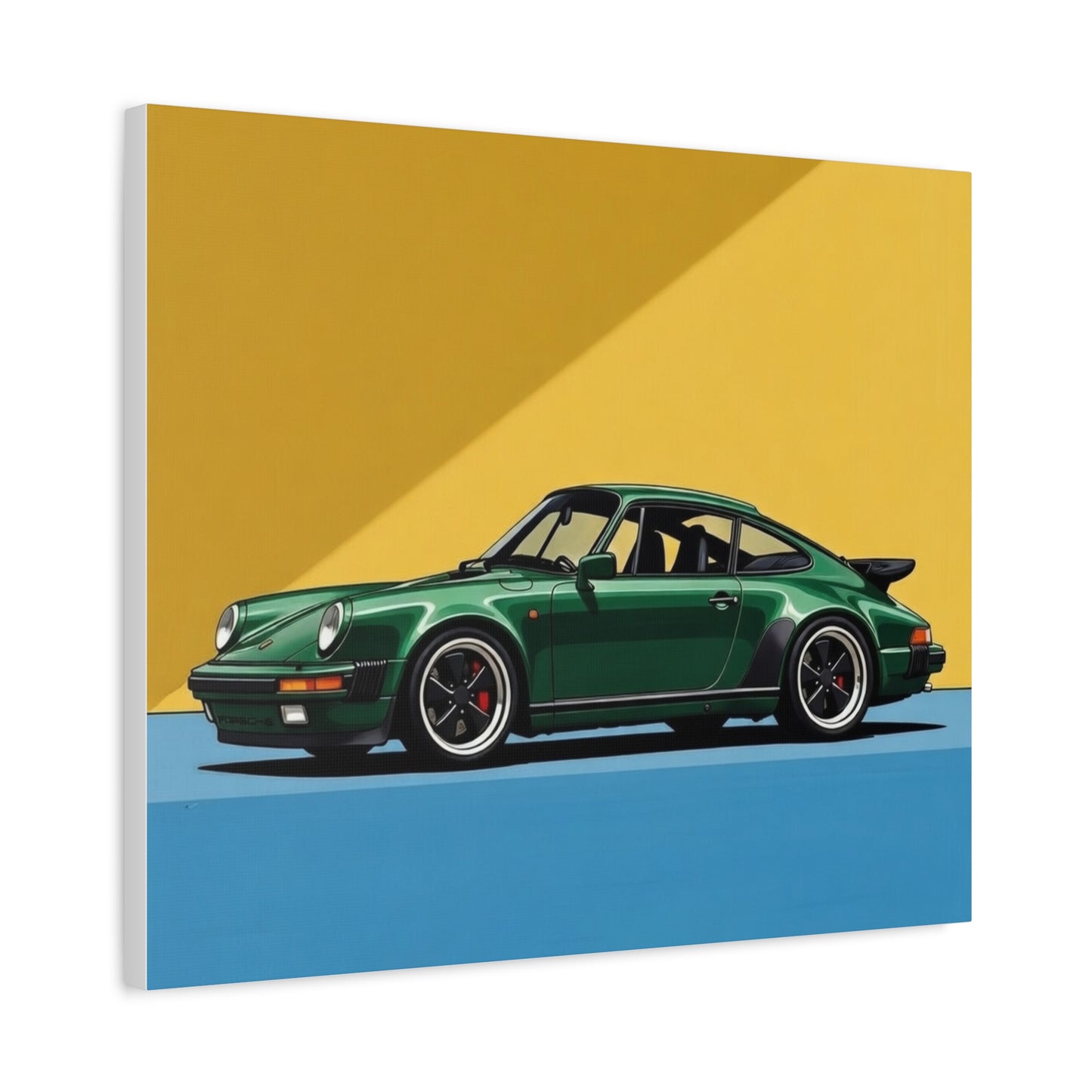 Vintage Green Porsche Art Print - Matte Stretched Canvas