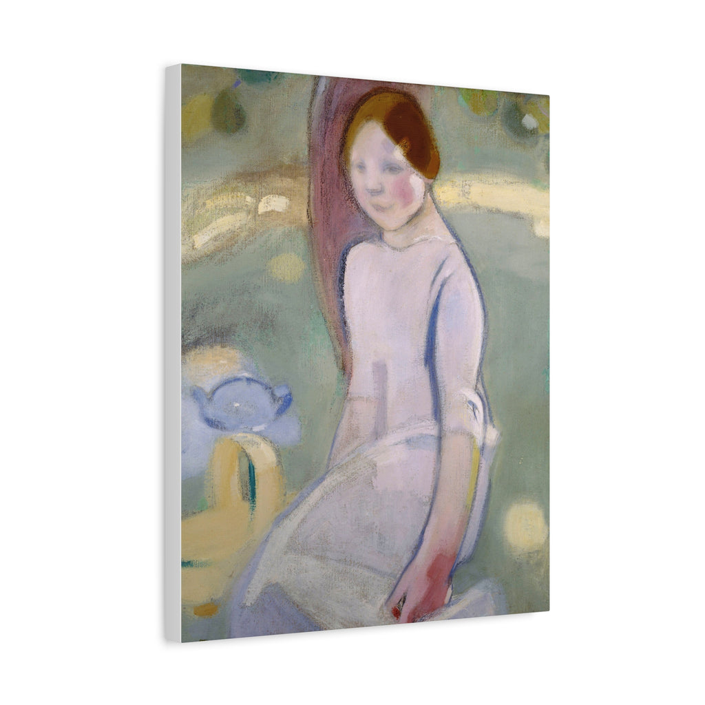 Under the Linden by Helene Schjerfbeck Soft Pastel Portrait Matte Canvas Wall Art Print