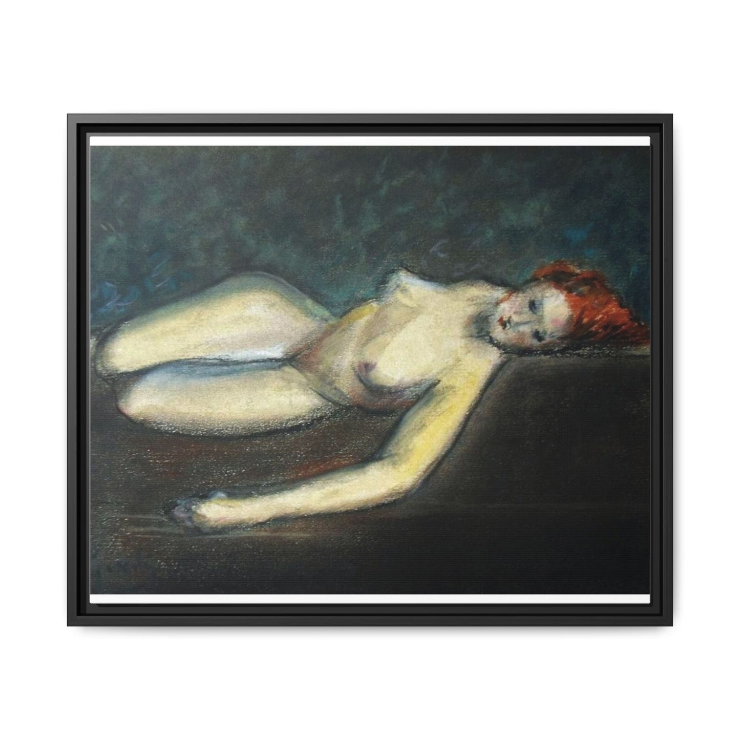 Lying nude by Paul Gosselin Framed Matte Canvas Wall Art Print