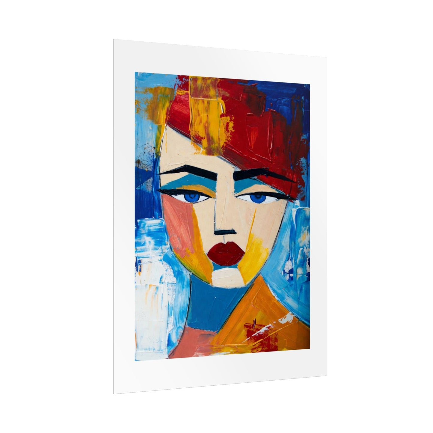 Abstract Colorful Face Poster - Modern Expressionist Rolled Art Print