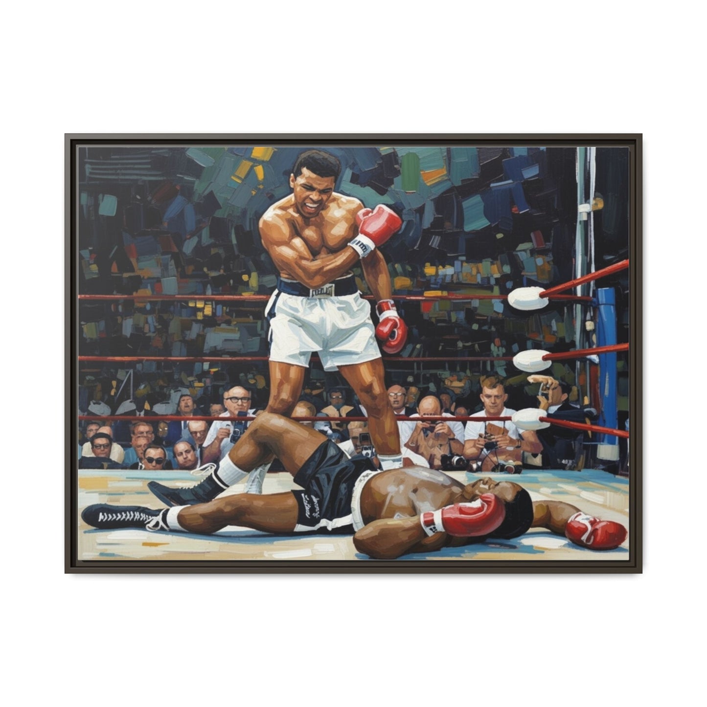 Framed Boxing Ring Canvas Print — Muhammad Ali Iconic Knockout Sport Art