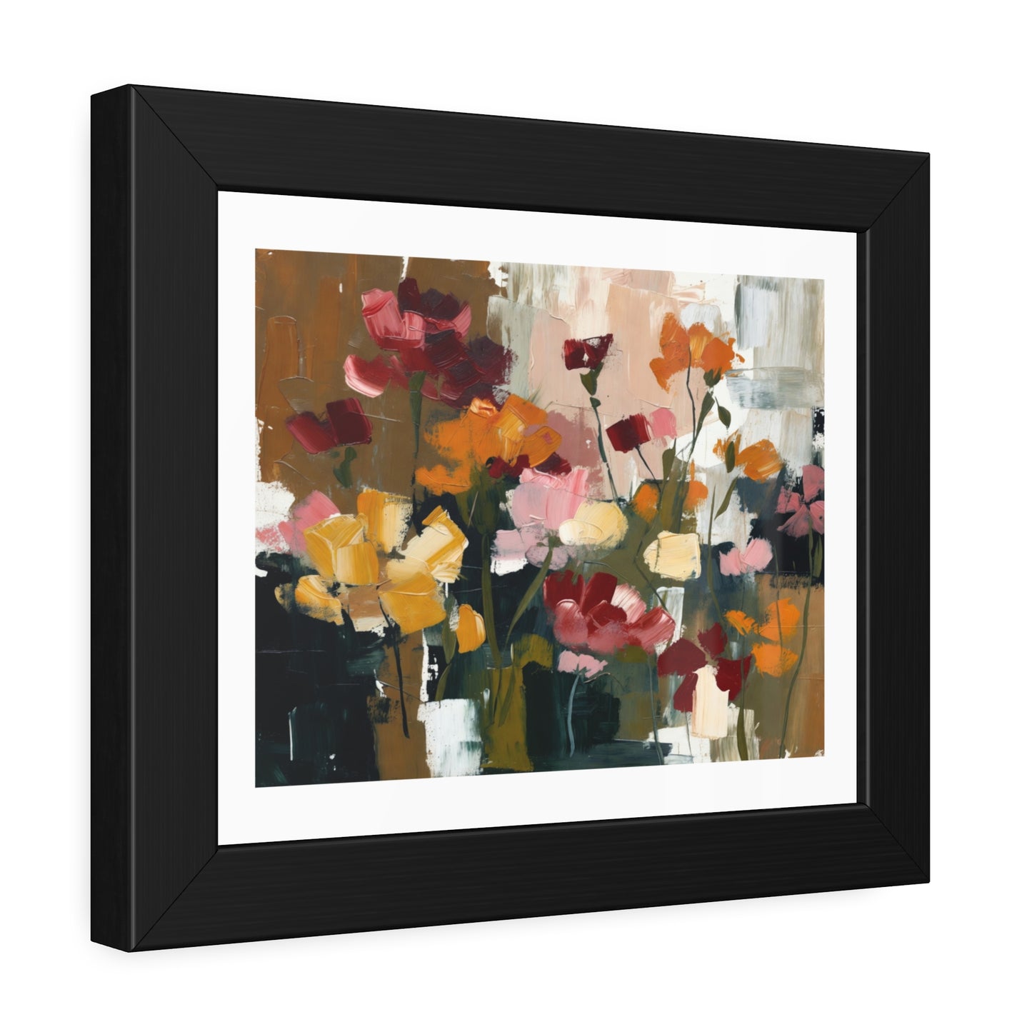 Framed Floral Art Print — Abstract Wildflower Poster for Living Room & Bedroom Décor