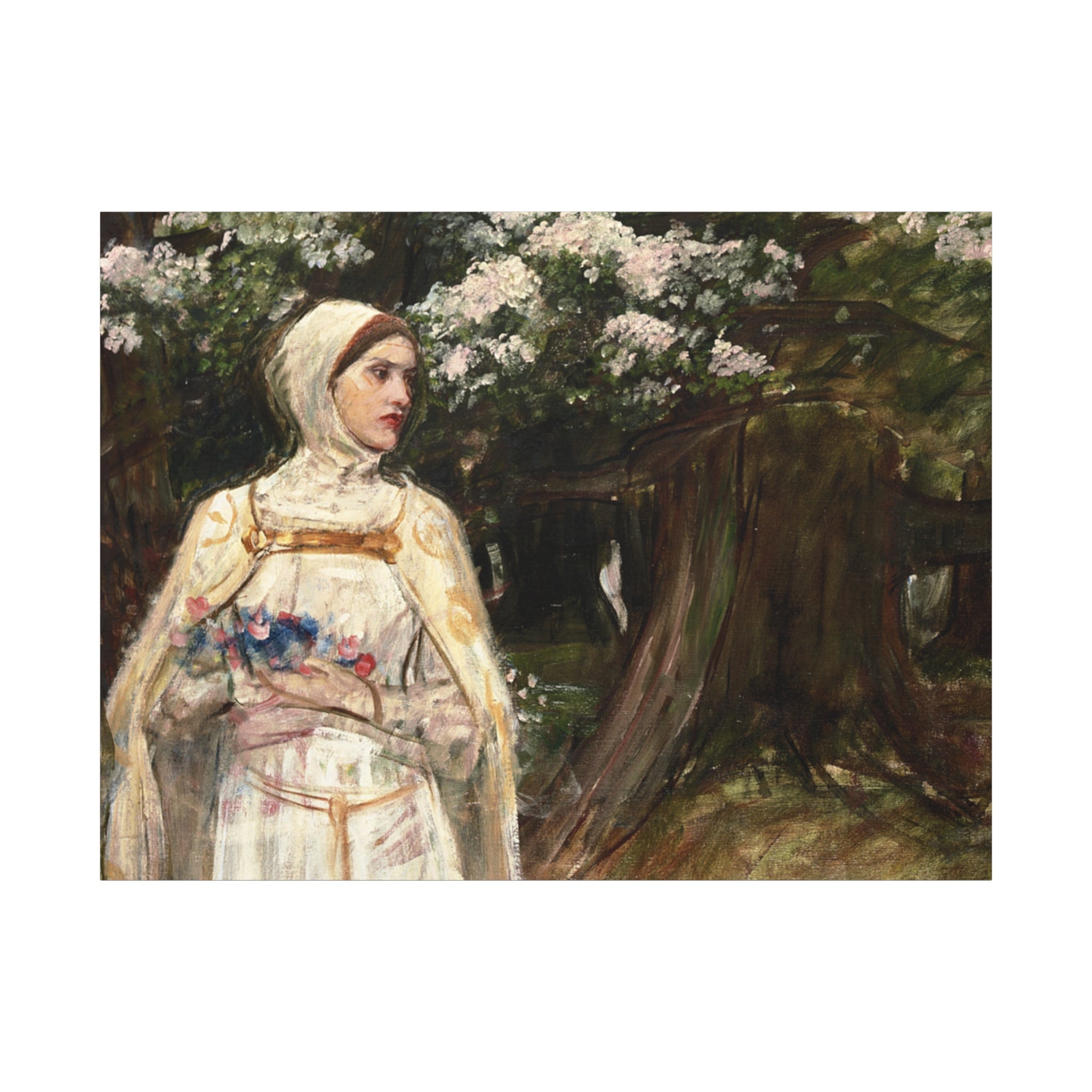 Matilda (formerly called Beatrice) by John William Waterhouse Matte Canvas Wall Art Print