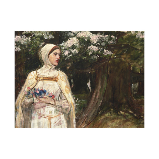 Matilda (formerly called Beatrice) by John William Waterhouse Matte Canvas Wall Art Print
