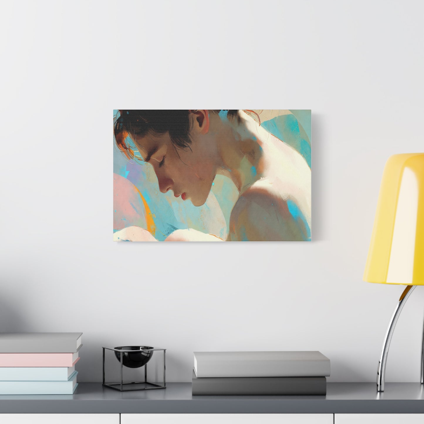 Dreamy Portrait Matte Canvas Print — Serene Female Profile Wall Art, Stretched 1.25"