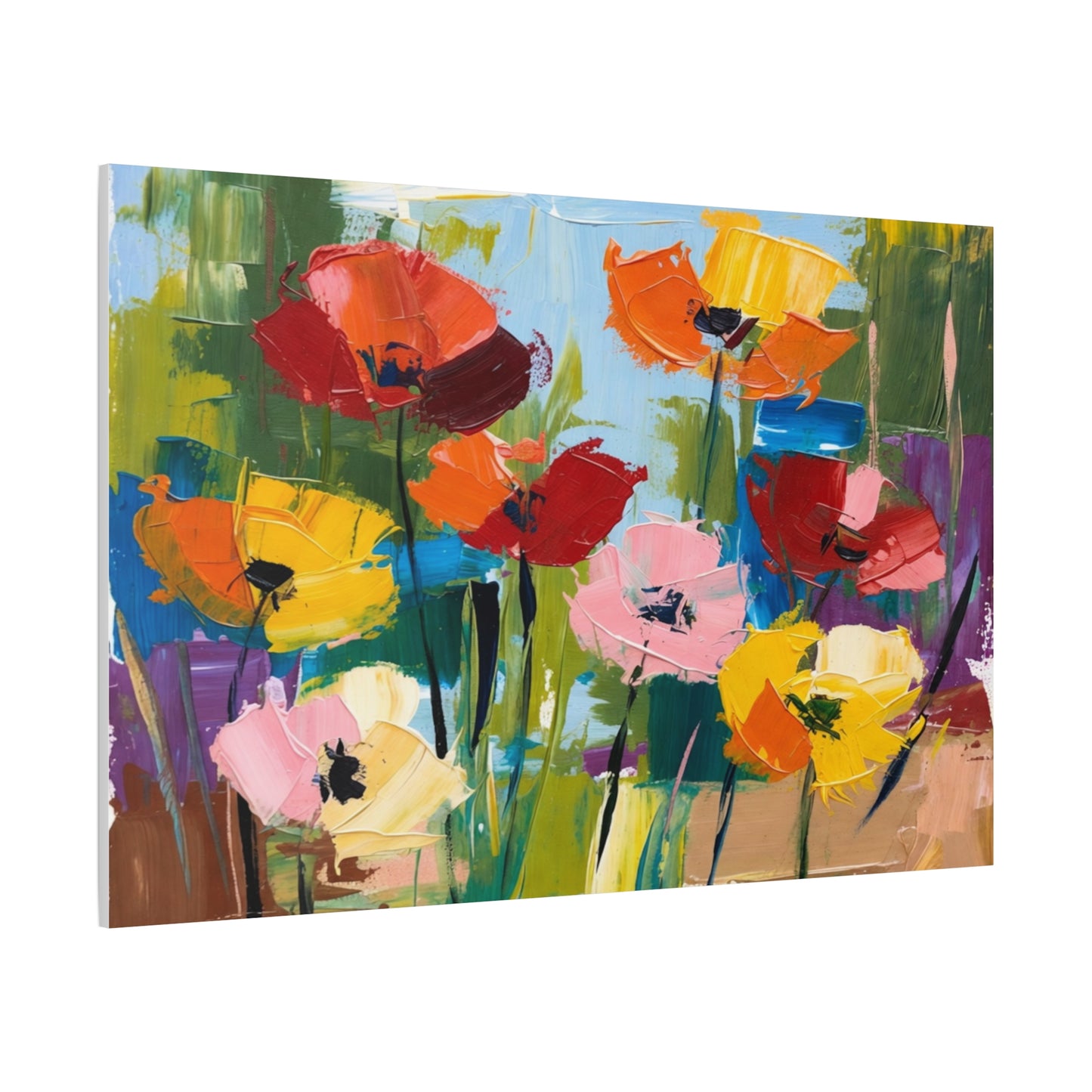 Colorful Abstract Floral Canvas Wall Art — Matte Stretched 1.25"