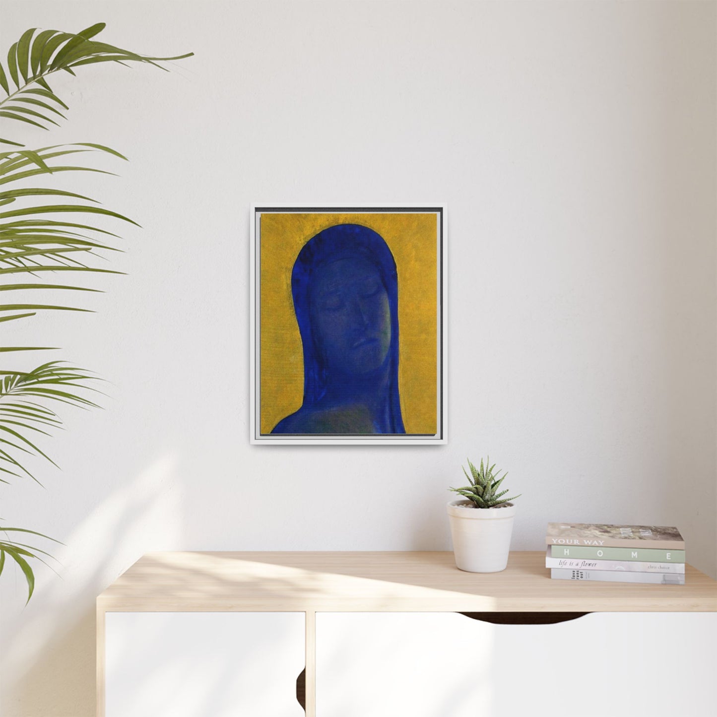 Closed Eyes by Odilon Redon Framed Matte Canvas Wall Art Print