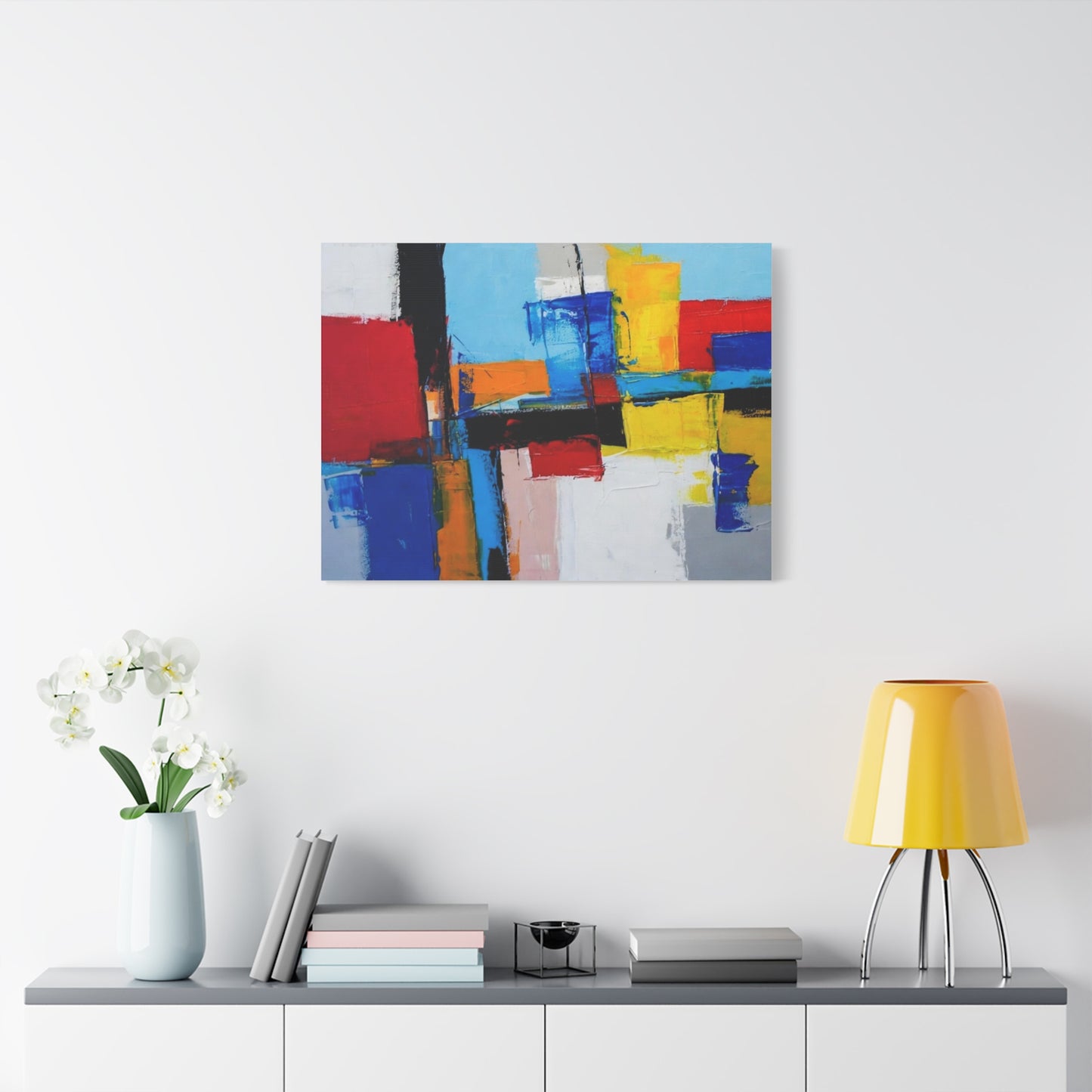 Abstract Color Block Canvas Print — Modern Geometric Wall Art
