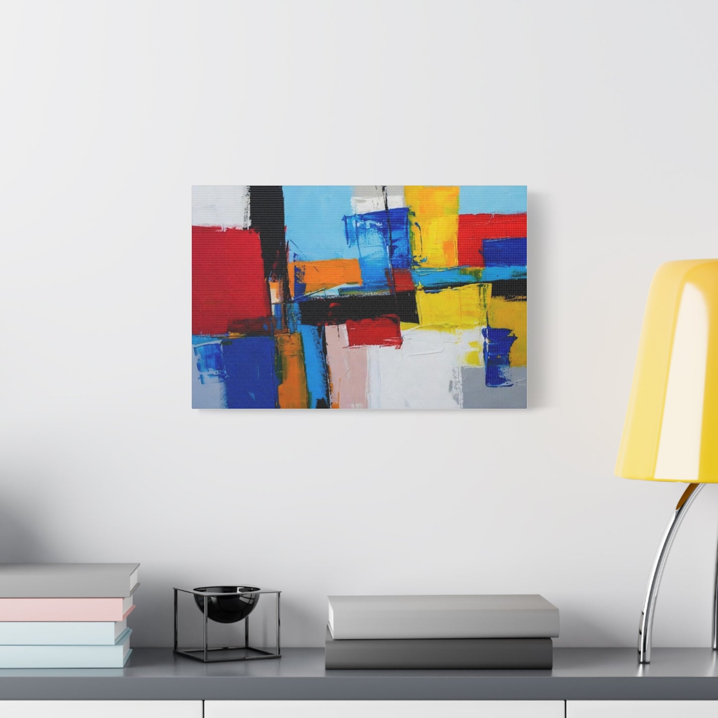 Abstract Color Block Canvas Print — Modern Geometric Wall Art