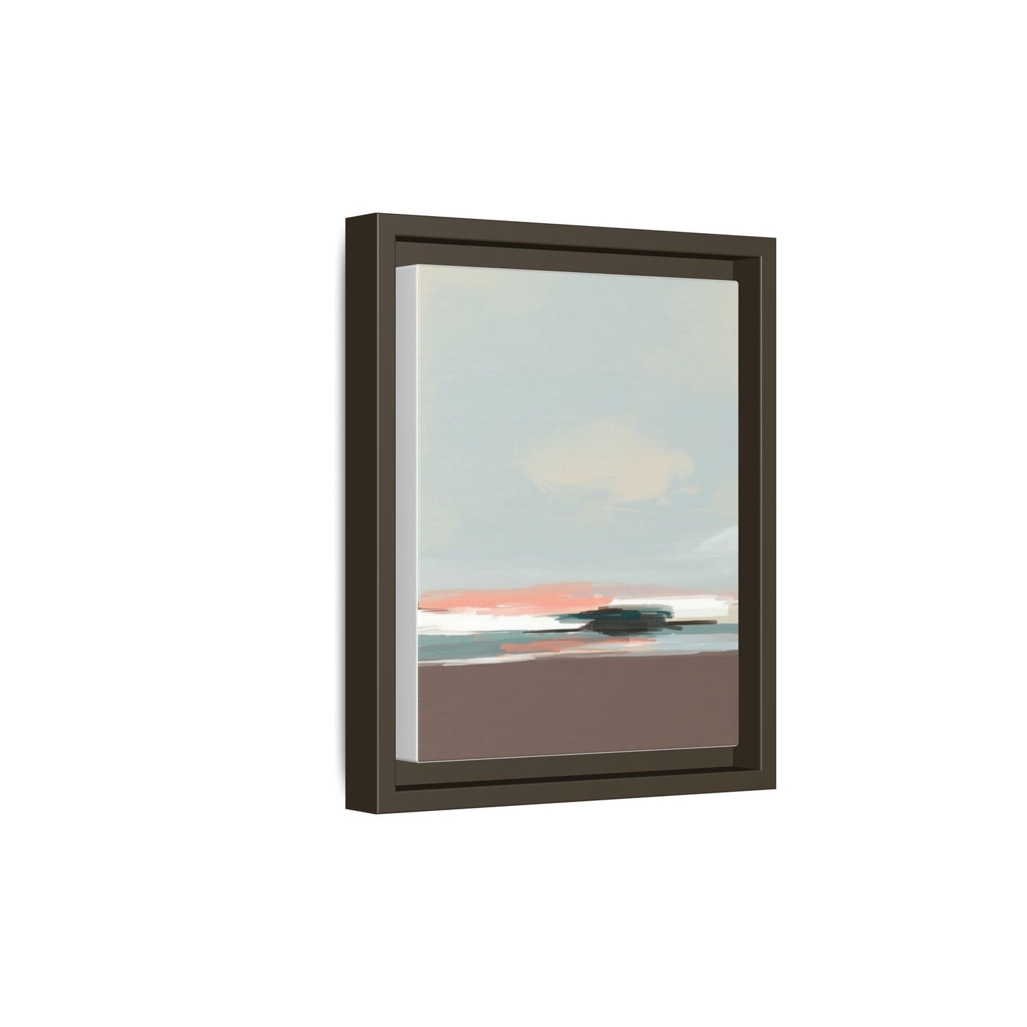 Framed Matte Canvas Print — Soft Coastal Abstract Landscape