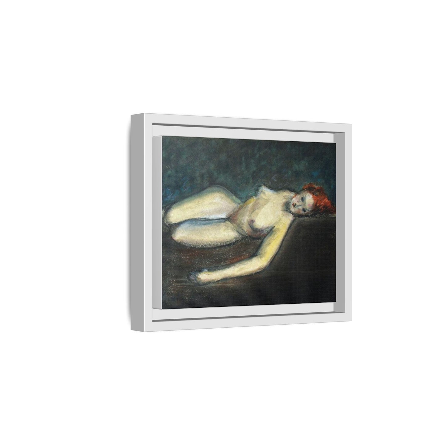 Lying nude by Paul Gosselin Framed Matte Canvas Wall Art Print
