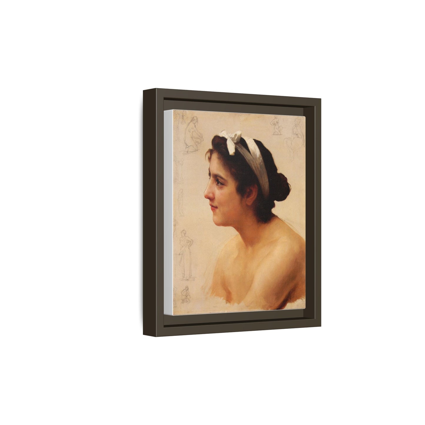 Study Of A Woman For Offering To Love by William Adolphe Bouguereau Framed Matte Canvas Print