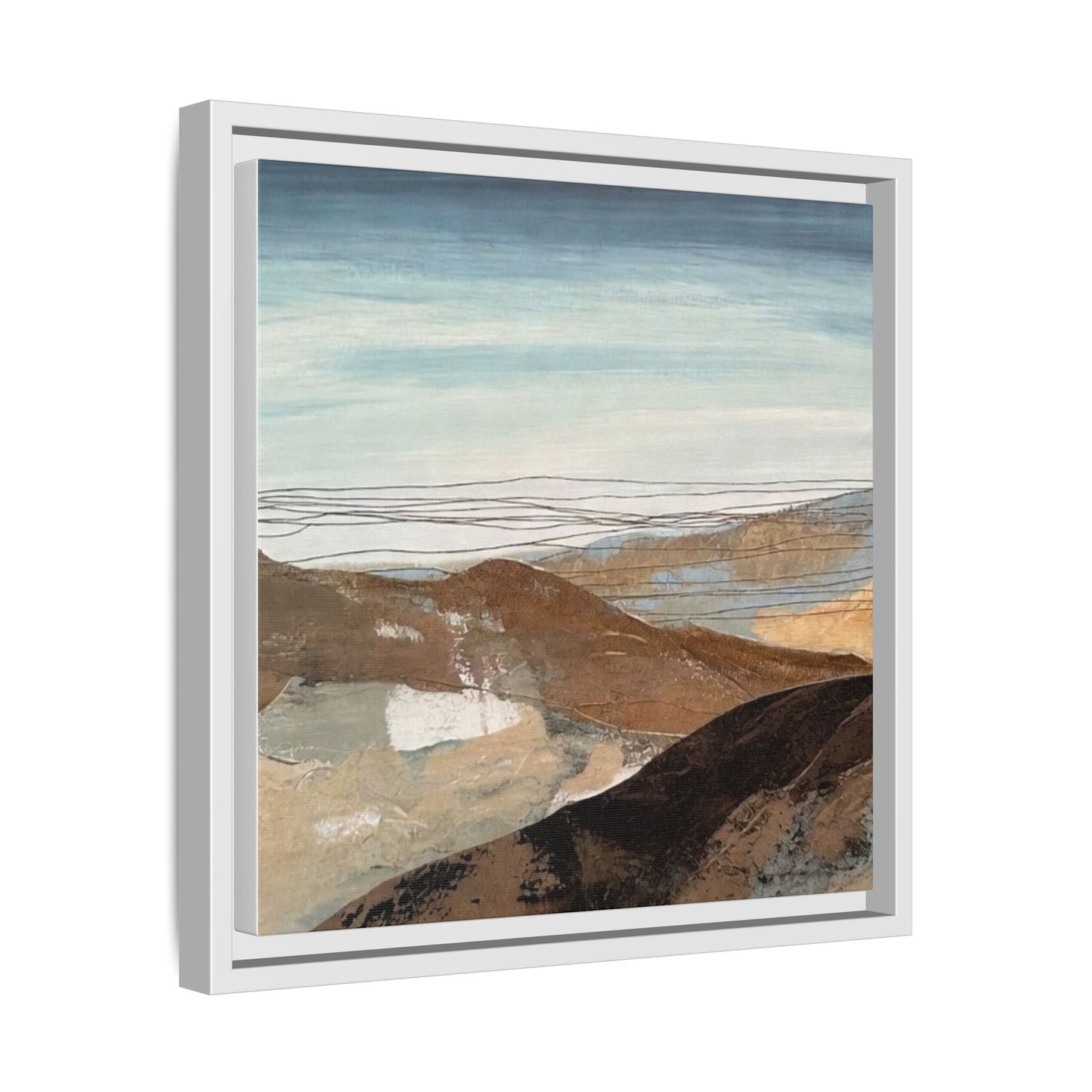 Framed Matte Canvas Art — Serene Abstract Landscape