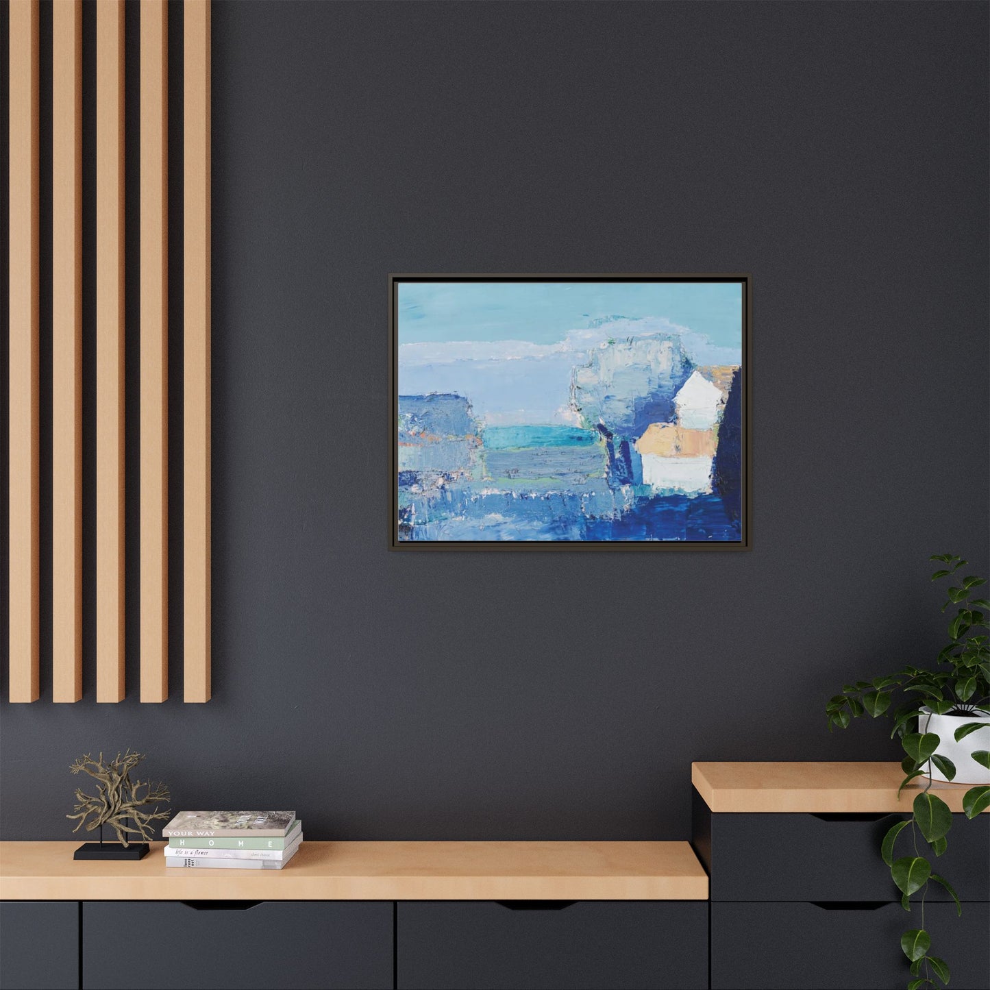 Paysage de Provence by Nicolas de Staël Framed Matte Canvas Seascape Wall Art Print