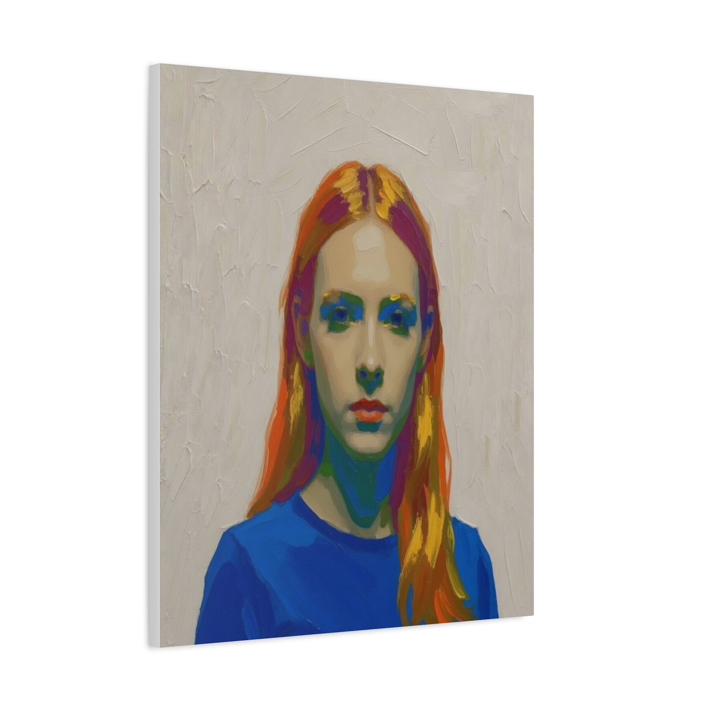 Modern Pop Portrait Canvas — Colorful Woman Matte Stretched Wall Art