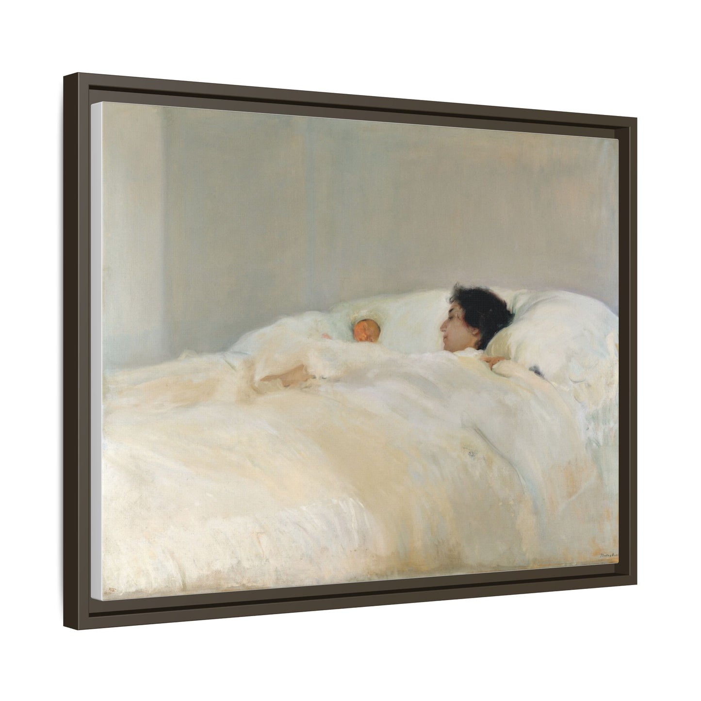 Mother by Joaquin Sorolla y Bastida Framed Matte Canvas Wall Art Print