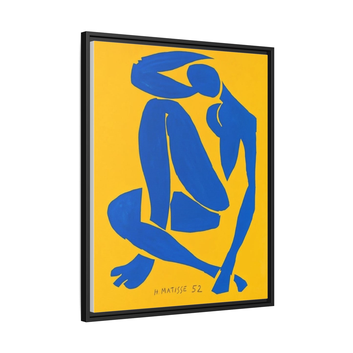 Abstract Blue Nude Matte Canvas Wall Art, Framed