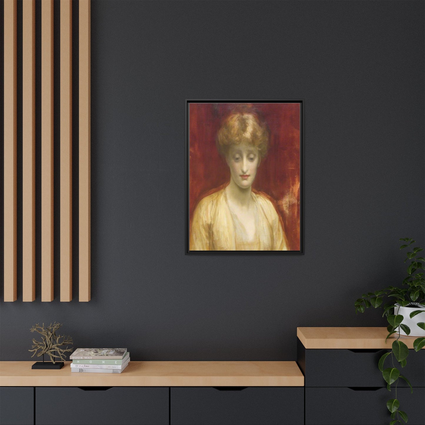 Mrs Williams by Lord Frederic Leighton Framed Matte Canvas Portrait Wall Art Print