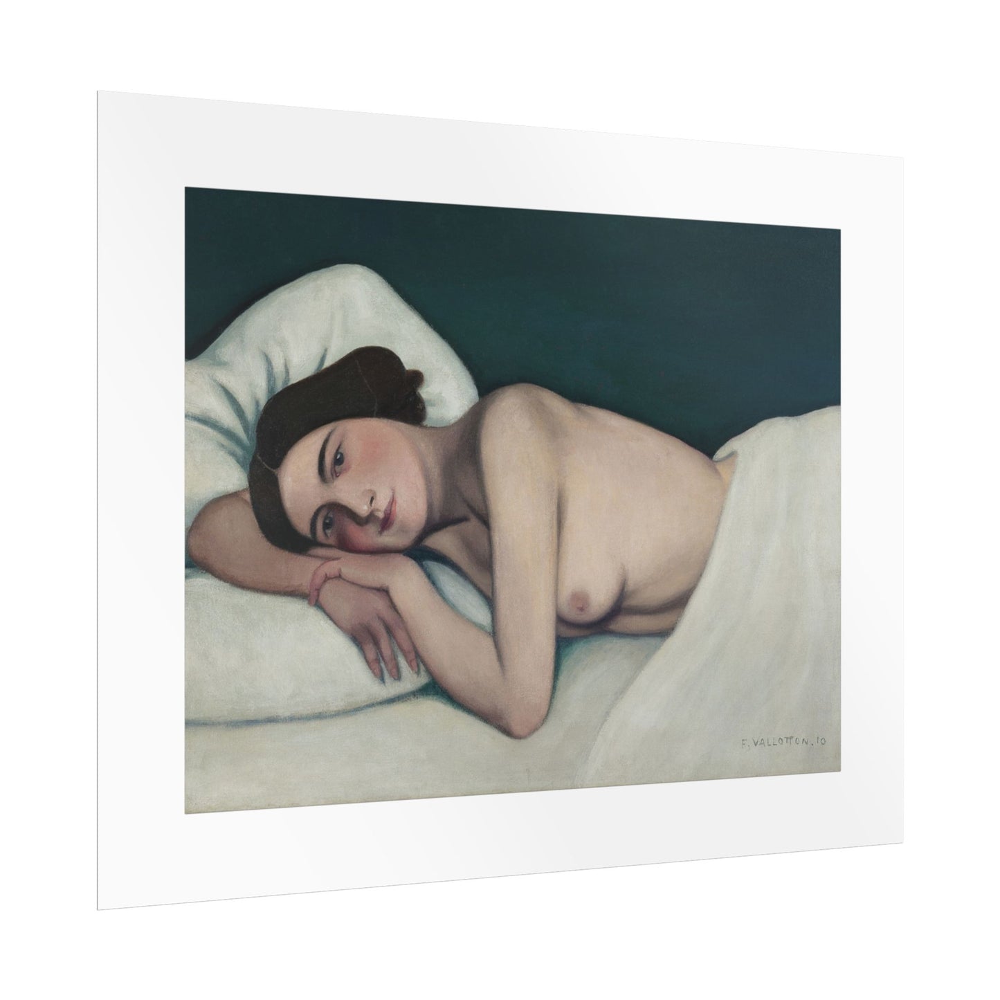 Nu au lit by Félix Vallotto  Wall Art Print