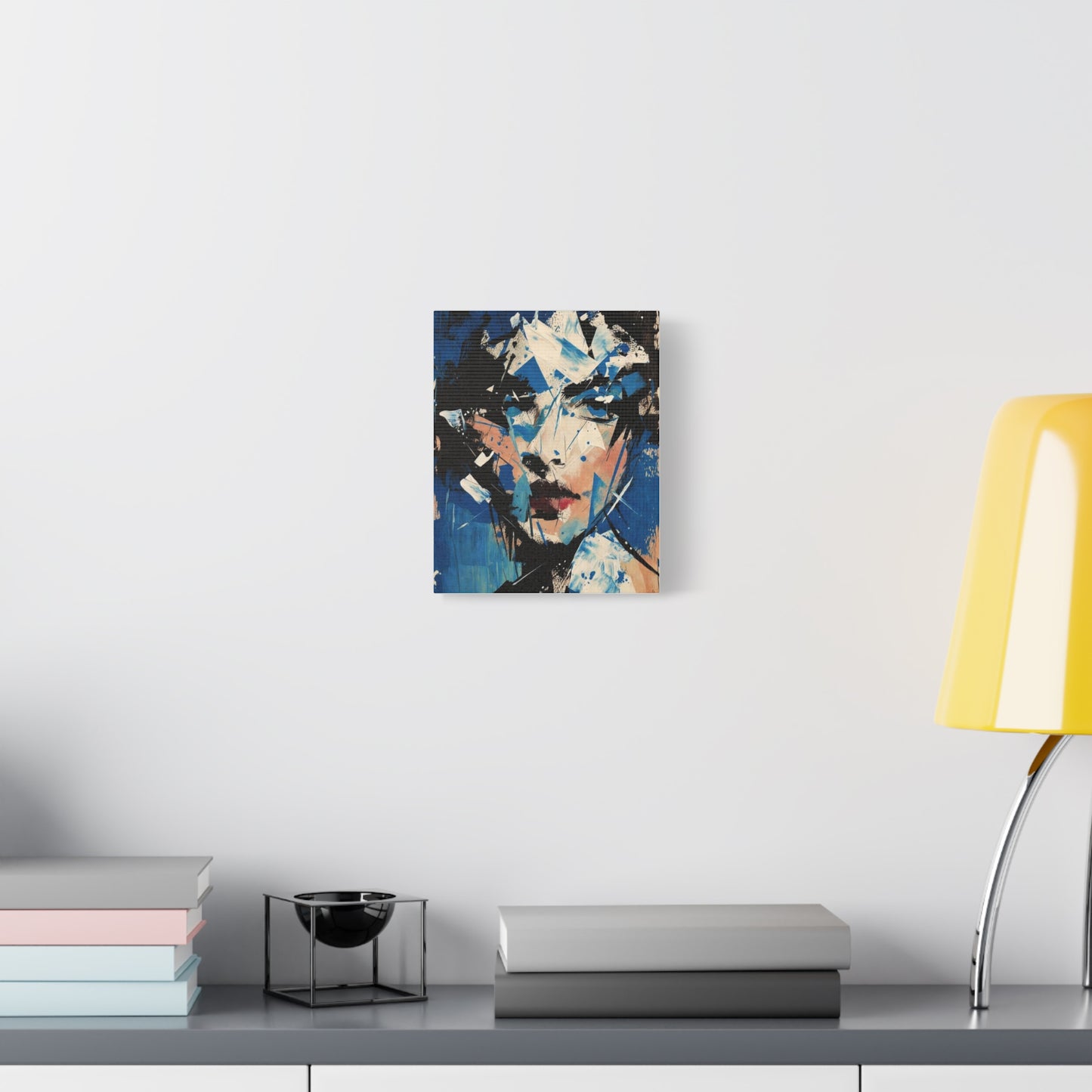 Abstract Blue Portrait Canvas Print — Modern Stretched Wall Art