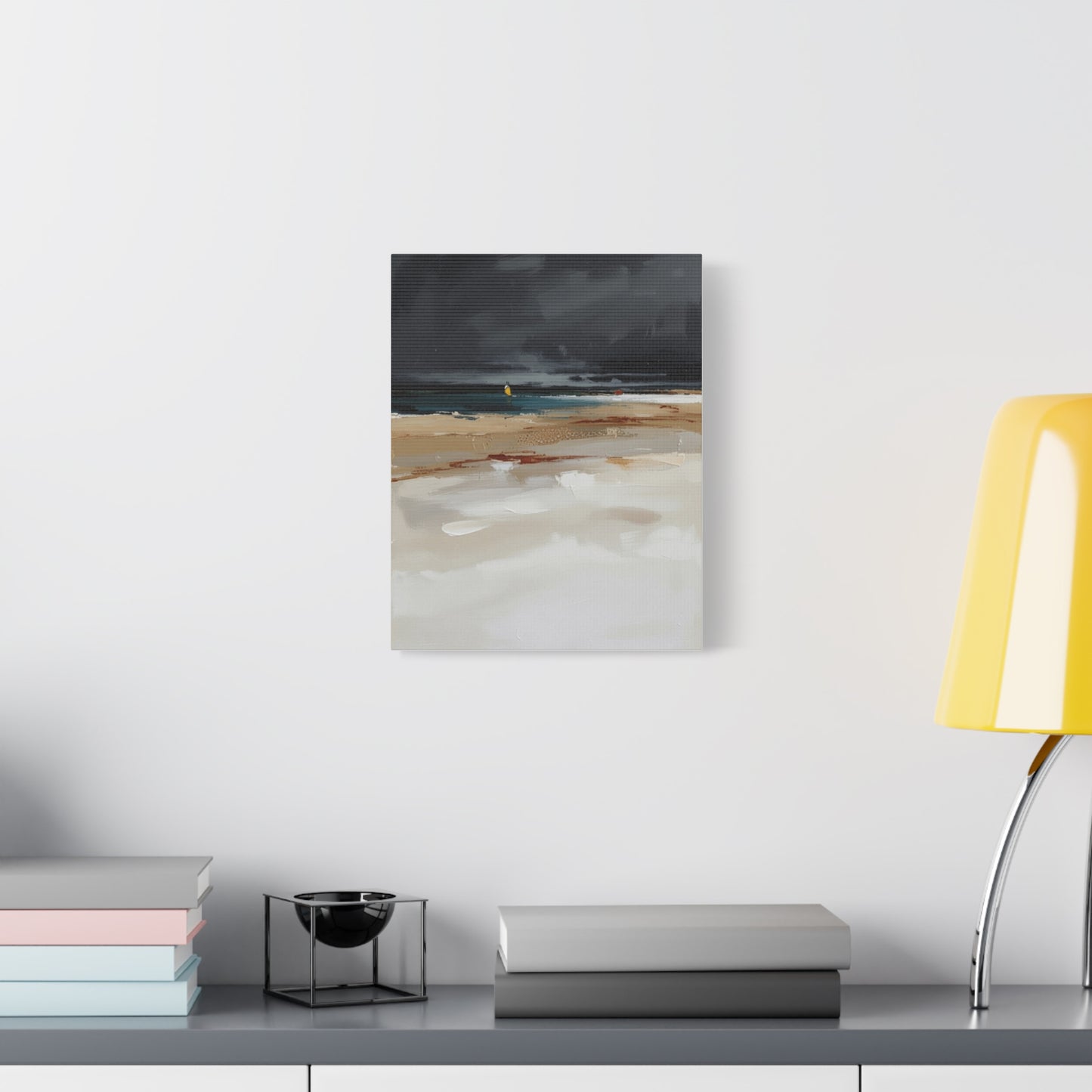 Beachscape Canvas Art — Stormy Seascape Matte Stretched Wall Art