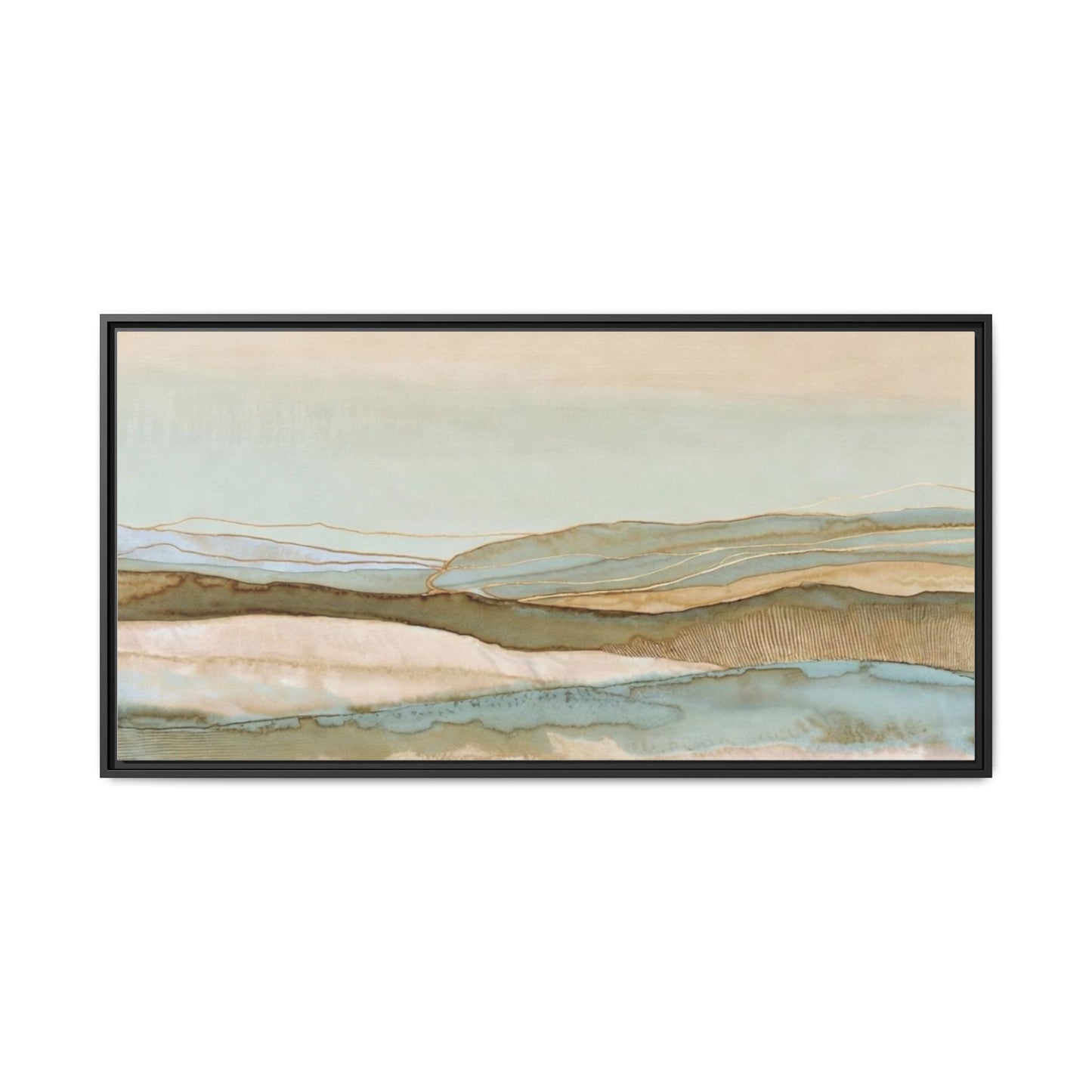 Framed Matte Canvas Coastal Abstract Landscape Wall Art