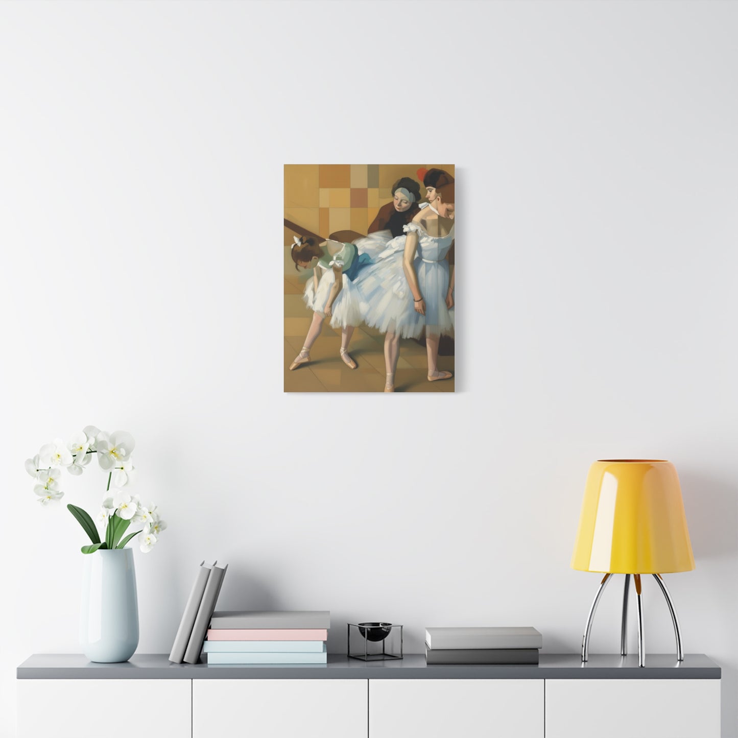 Ballerina Dancers Matte Stretched Canvas Wall Art