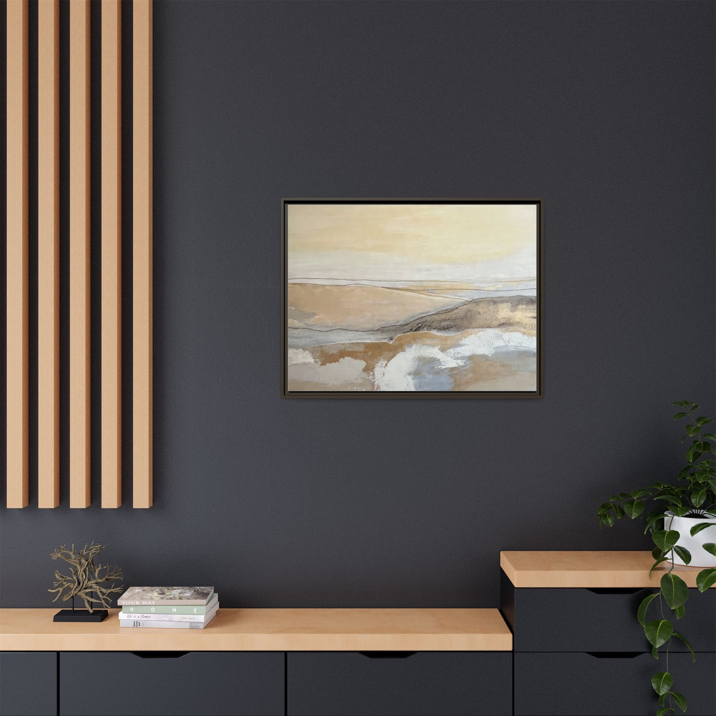 Framed Abstract Coastal Landscape Matte Canvas Wall Art