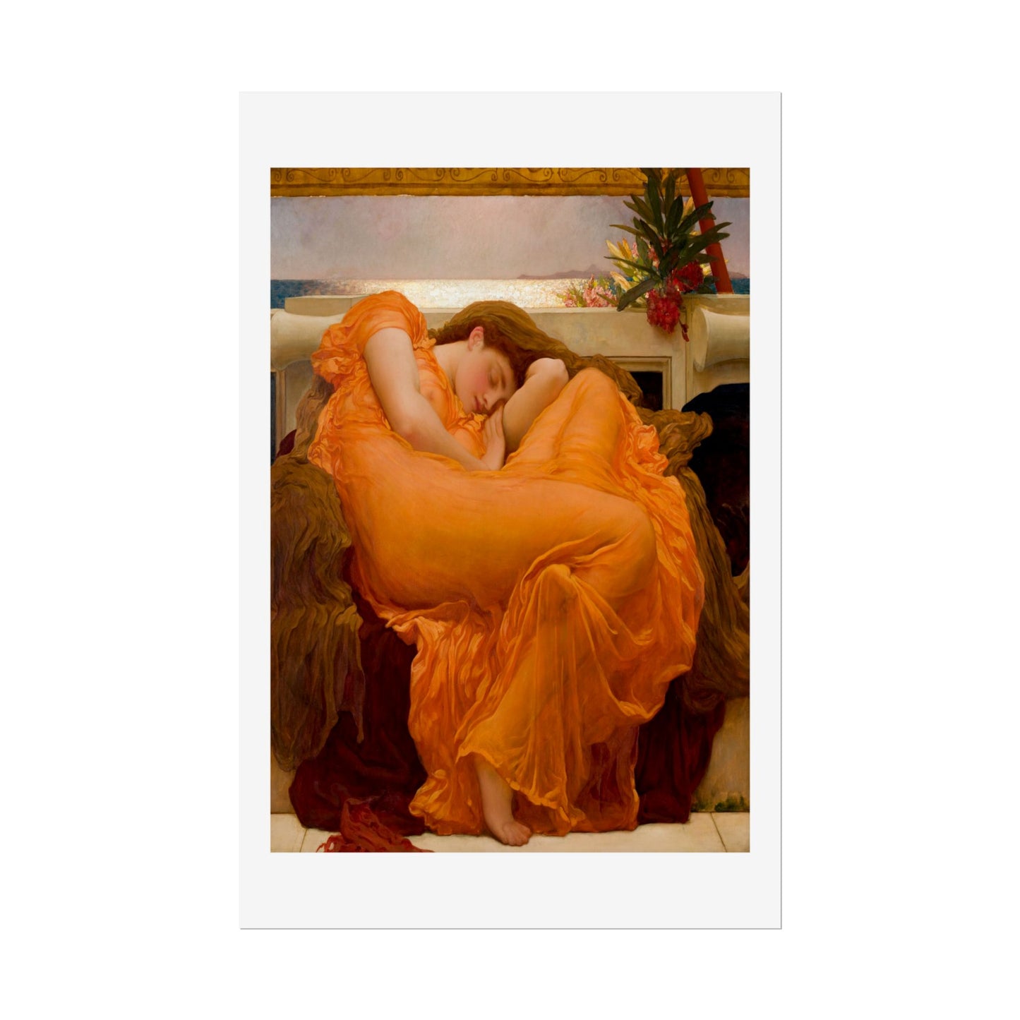 Flaming June by Lord Frederic Leighton Wall Art Print
