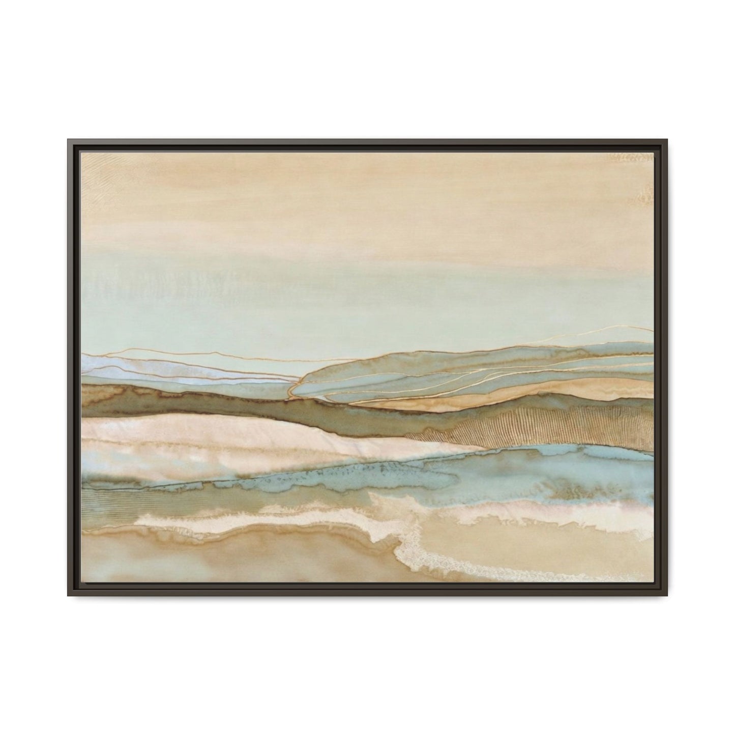 Framed Matte Canvas Coastal Abstract Landscape Wall Art