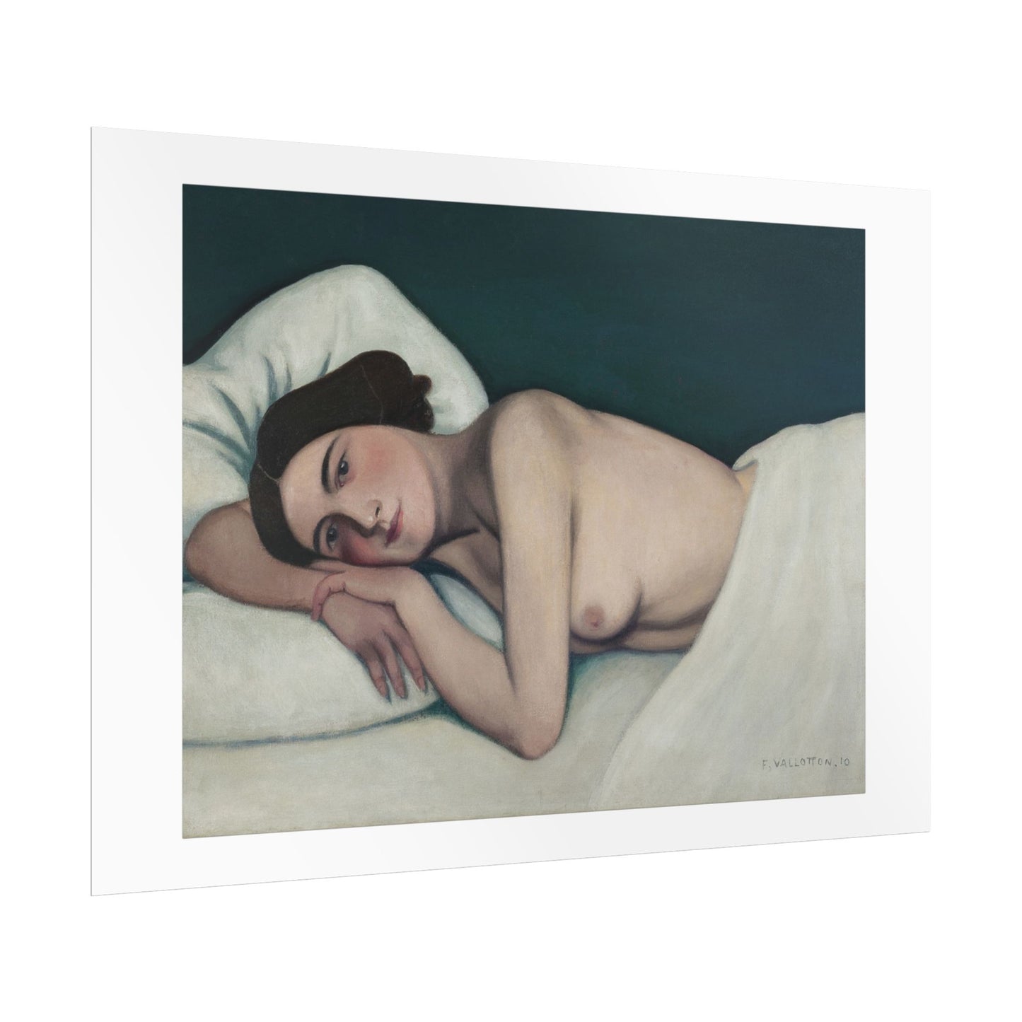 Nu au lit by Félix Vallotto  Wall Art Print