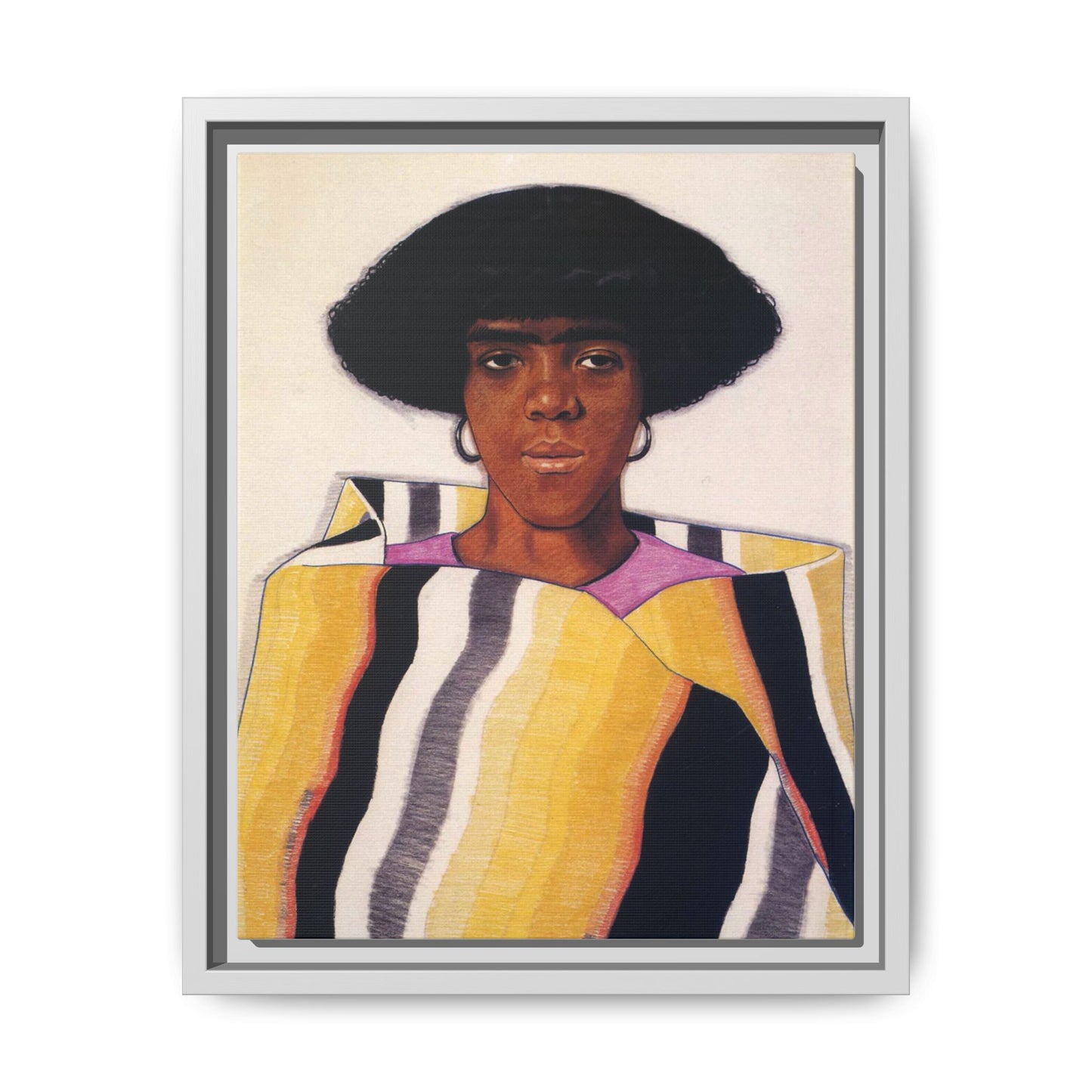 Portrait of an African American Woman by Winold Reiss Framed Matte Canvas Portrait