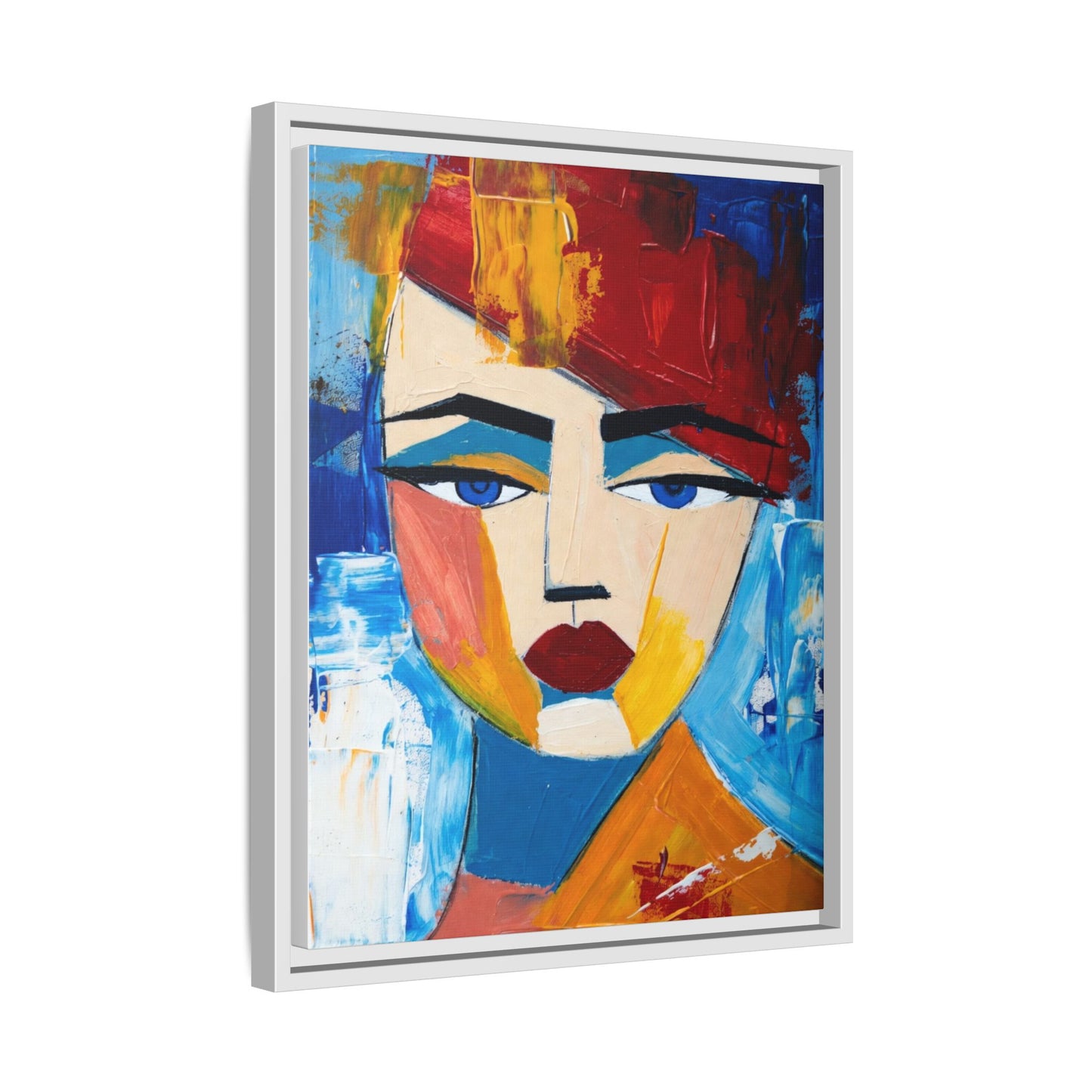 Abstract Colorful Portrait Framed Canvas Art