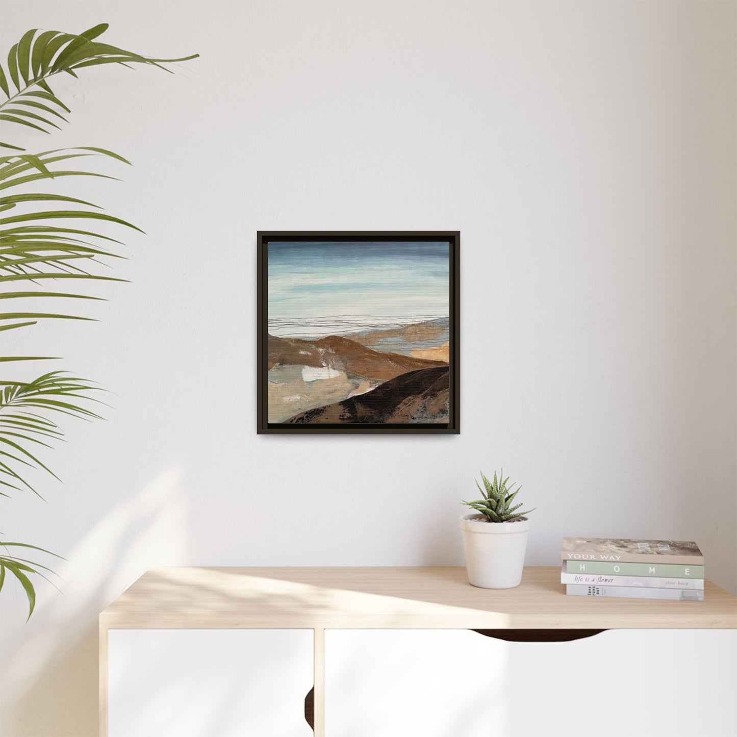 Framed Matte Canvas Art — Serene Abstract Landscape