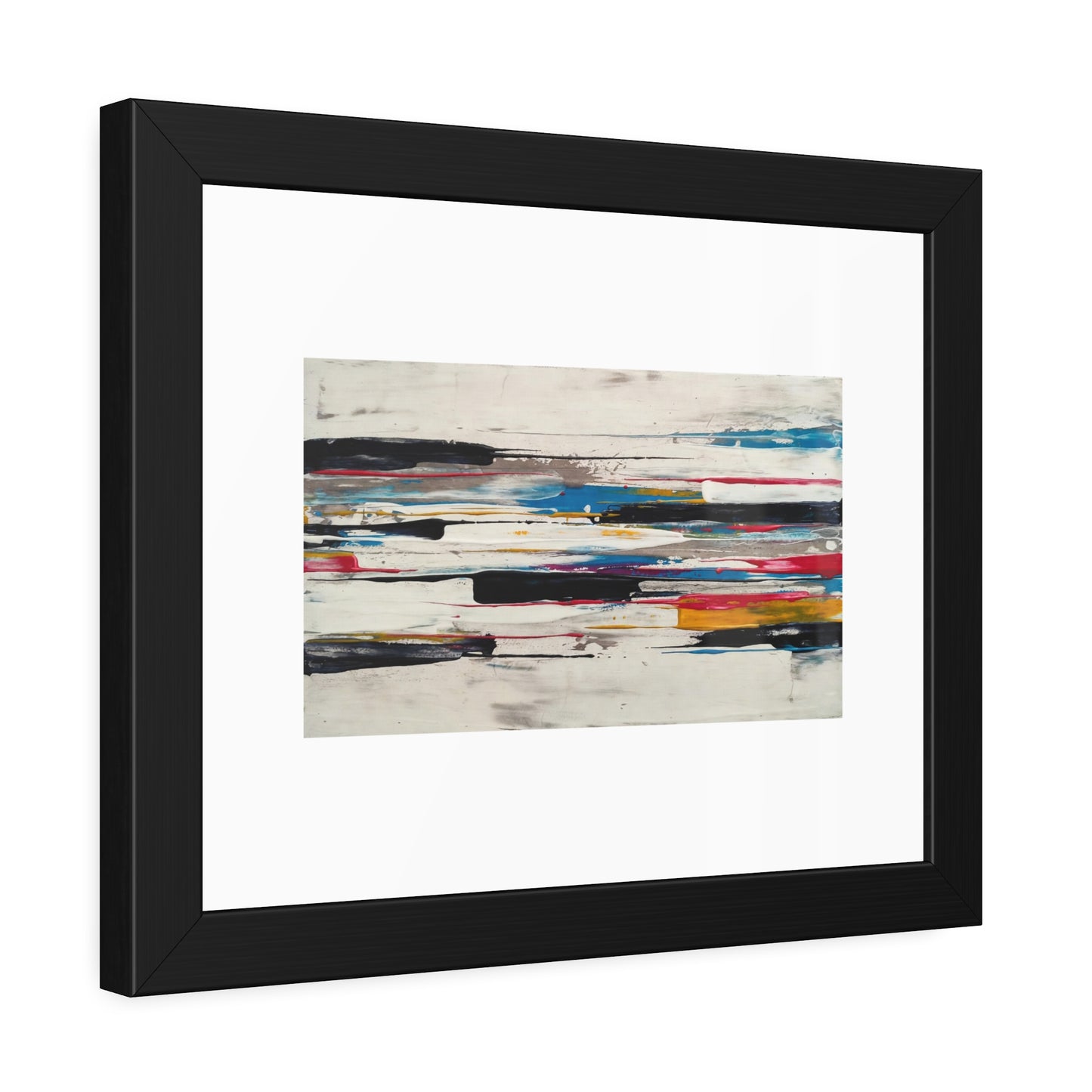 Abstract Color Stripe Framed Poster - Modern Minimalist Wall Art