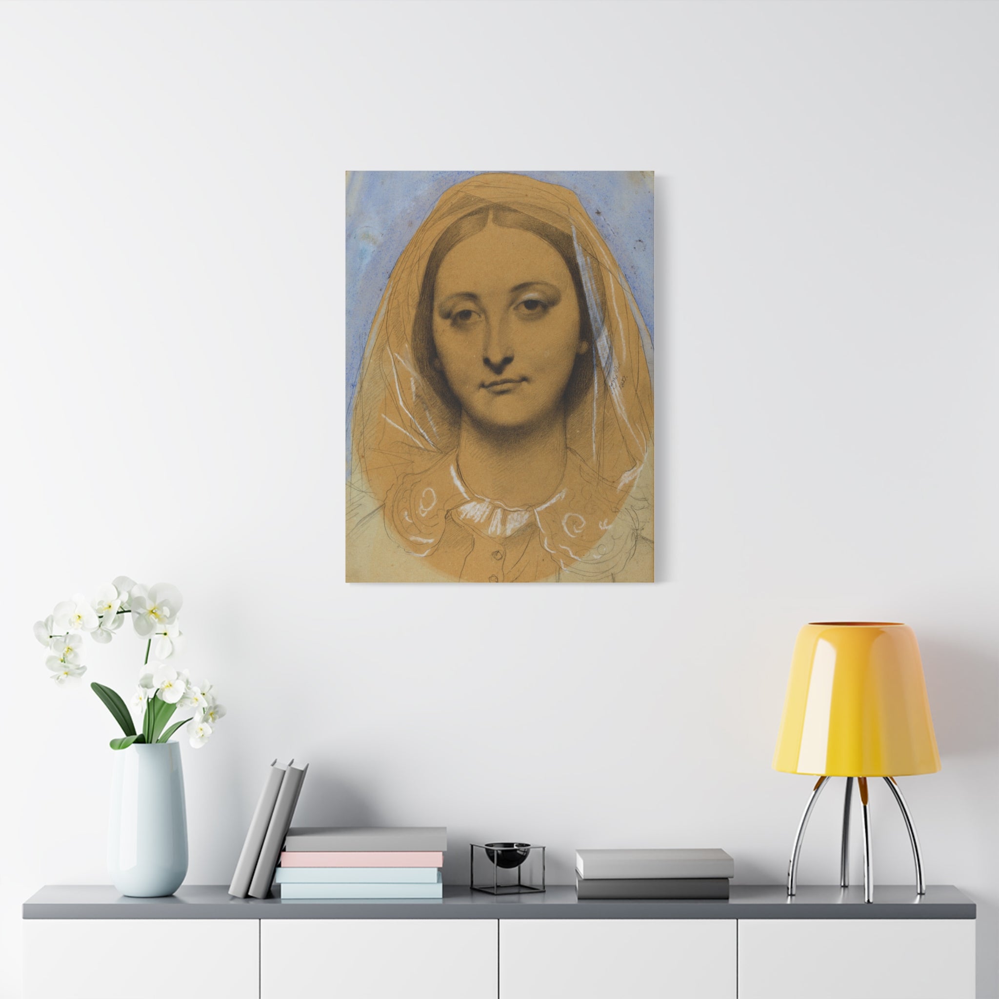 Mademoiselle Mary de Borderieux by Jean Auguste Dominique Ingres Matte Stretched Canvas Wall Art