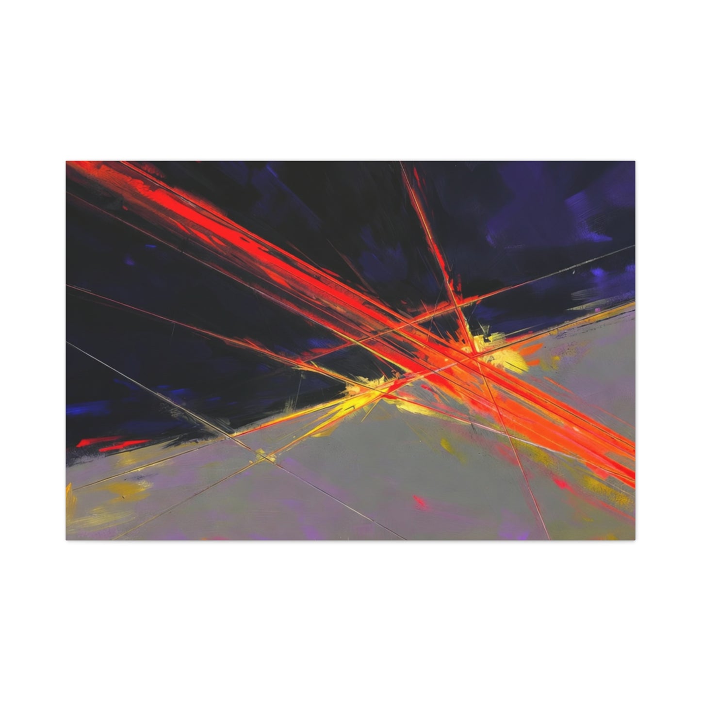 Abstract Red Streaks Matte Canvas Print — Modern Geometric Wall Art
