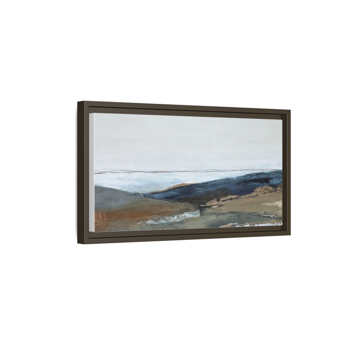 Framed Matte Canvas Wall Art — Serene Coastal Abstract Landscape
