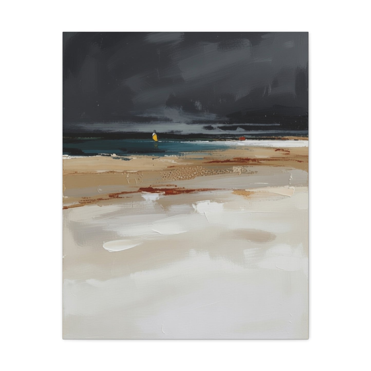 Beachscape Canvas Art — Stormy Seascape Matte Stretched Wall Art
