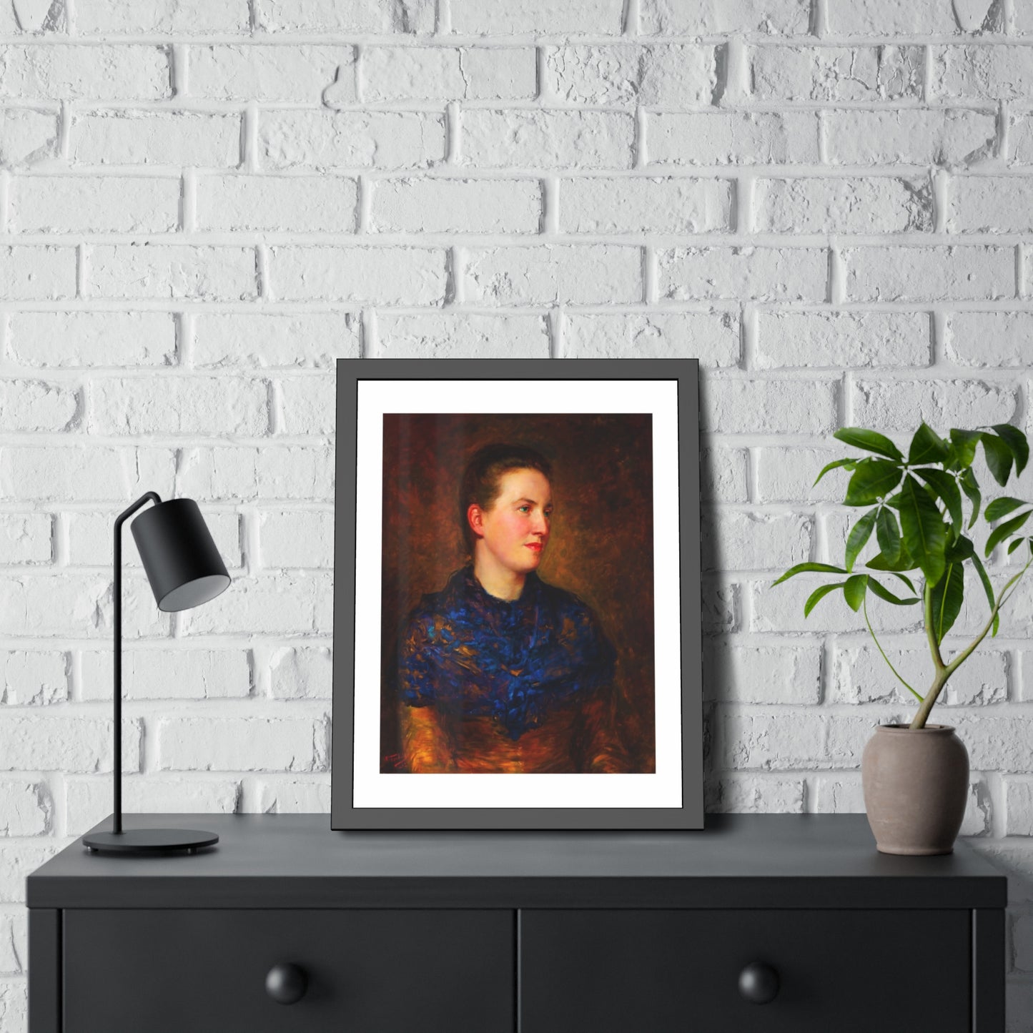 Framed Art Poster — Vintage Portrait Print in Black Frame