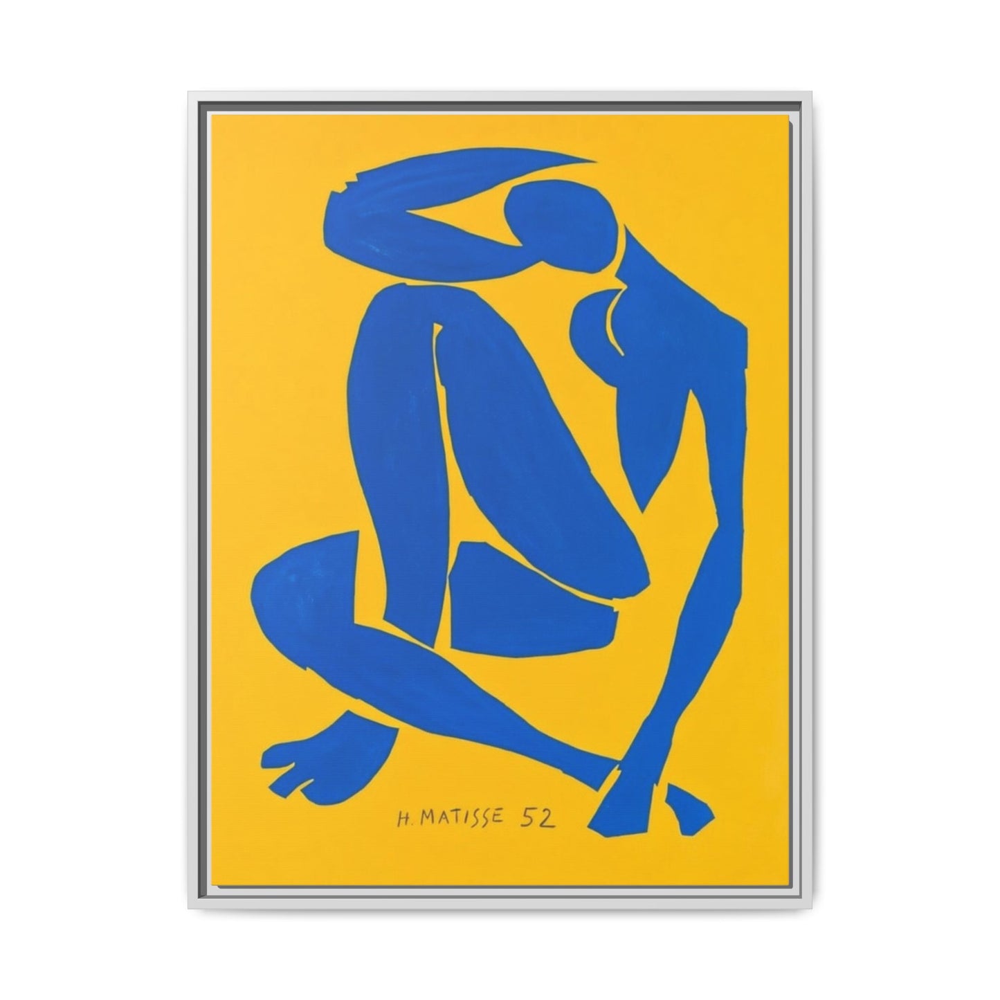 Abstract Blue Nude Matte Canvas Wall Art, Framed