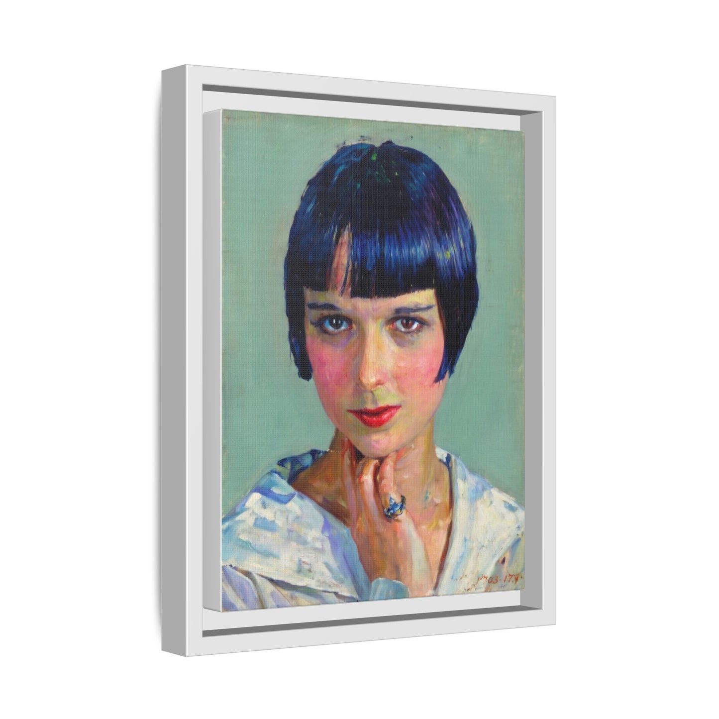 Framed Matte Canvas Portrait Print — Vintage Flapper Woman