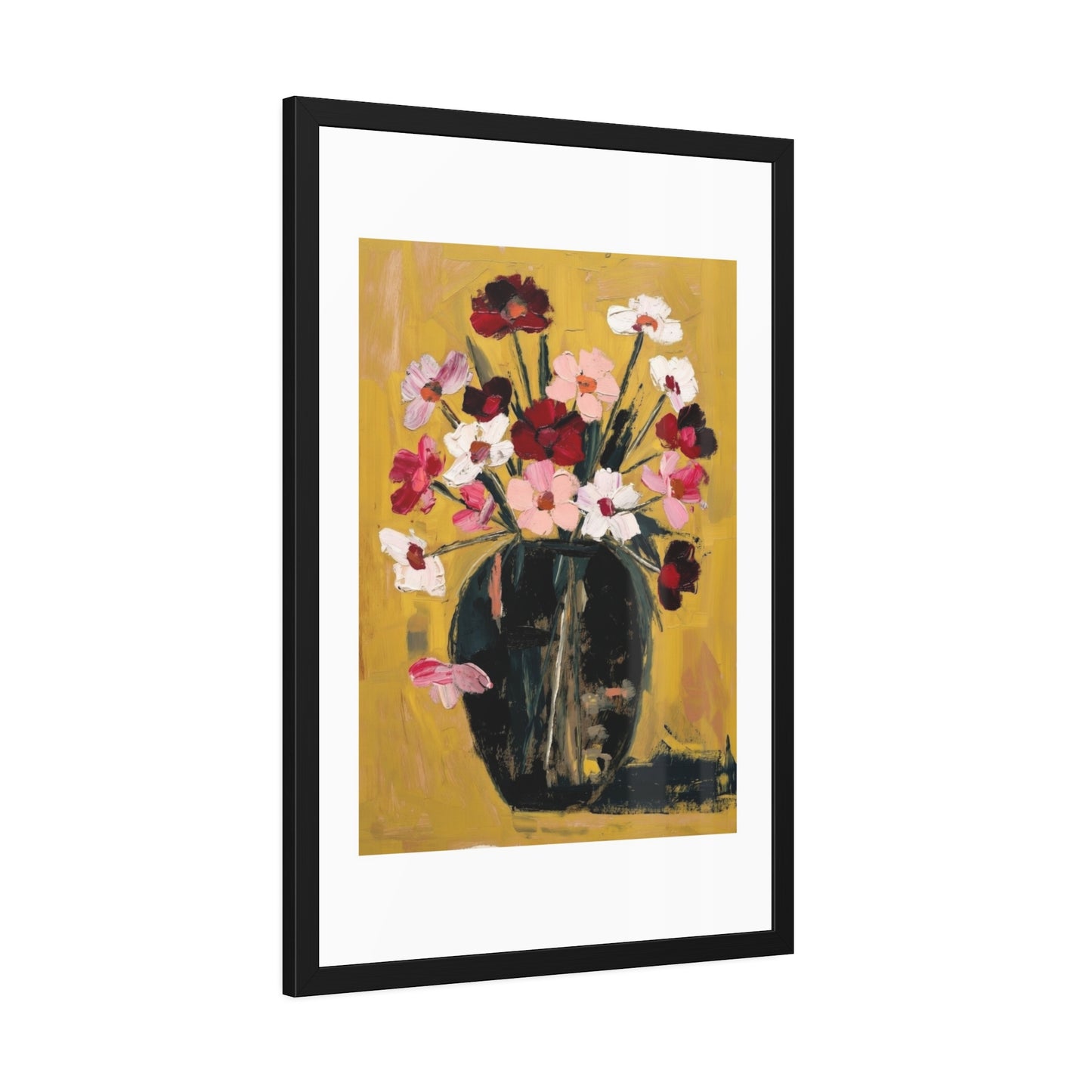 Framed Poster  Abstract Floral Vase Art Print